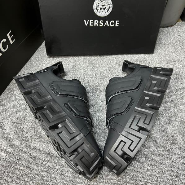 Versace Greca Labyrinth Chunky Leather Sneakers - DesignerGu