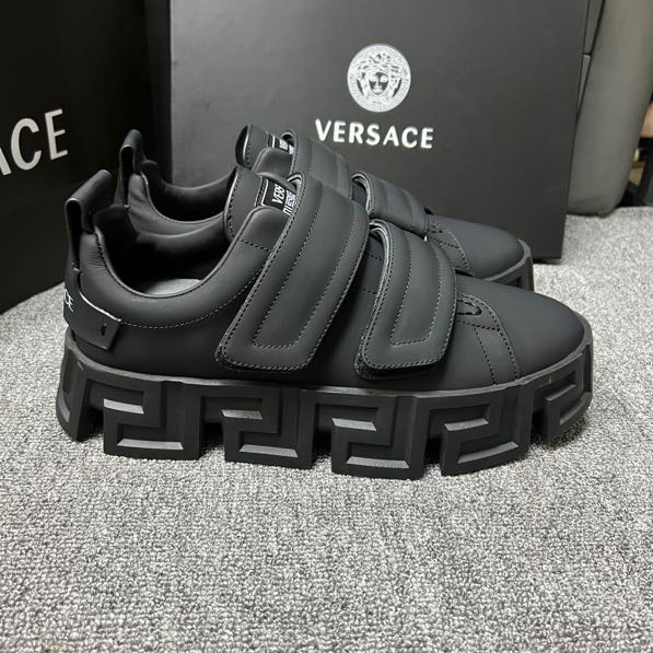 Versace Greca Labyrinth Chunky Leather Sneakers - DesignerGu