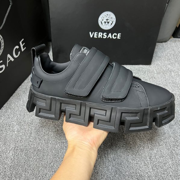 Versace Greca Labyrinth Chunky Leather Sneakers - DesignerGu