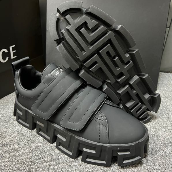 Versace Greca Labyrinth Chunky Leather Sneakers - DesignerGu