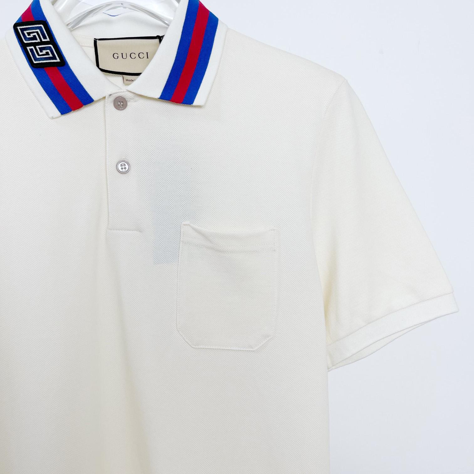 Gucci Cotton Piquet Polo With Web Collar - DesignerGu