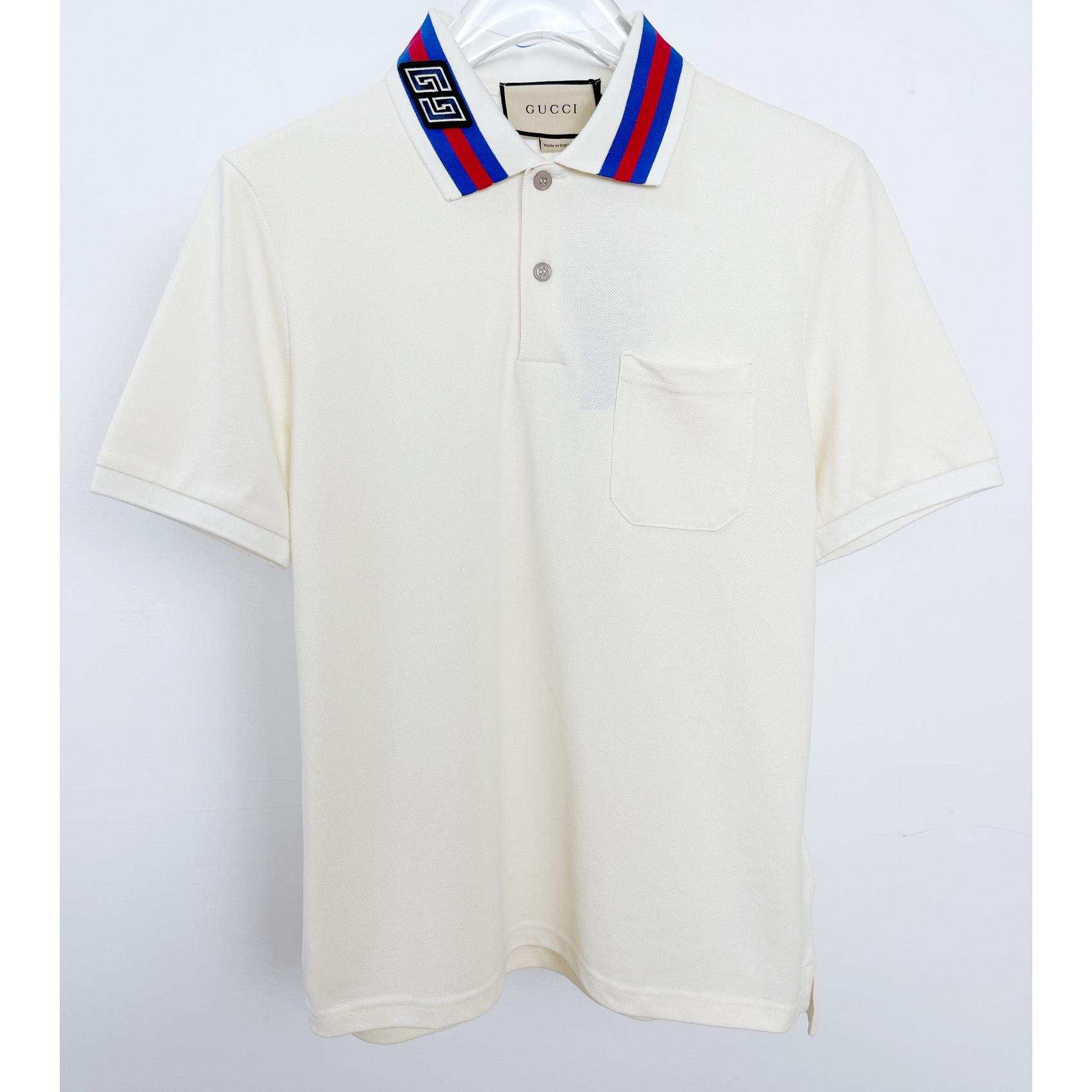 Gucci Cotton Piquet Polo With Web Collar - DesignerGu