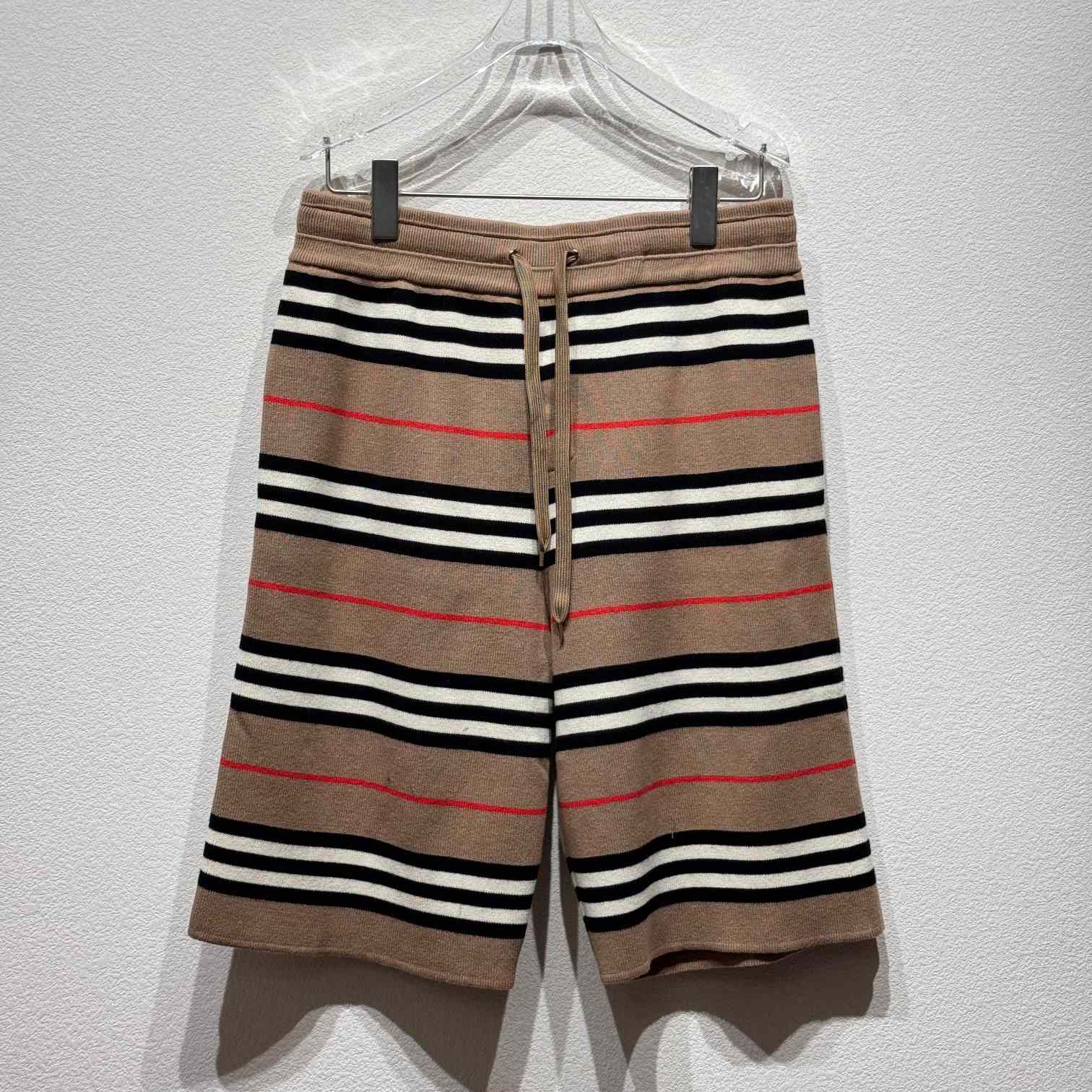 Burberry Stripe Wool Blend Jacquard Shorts - DesignerGu