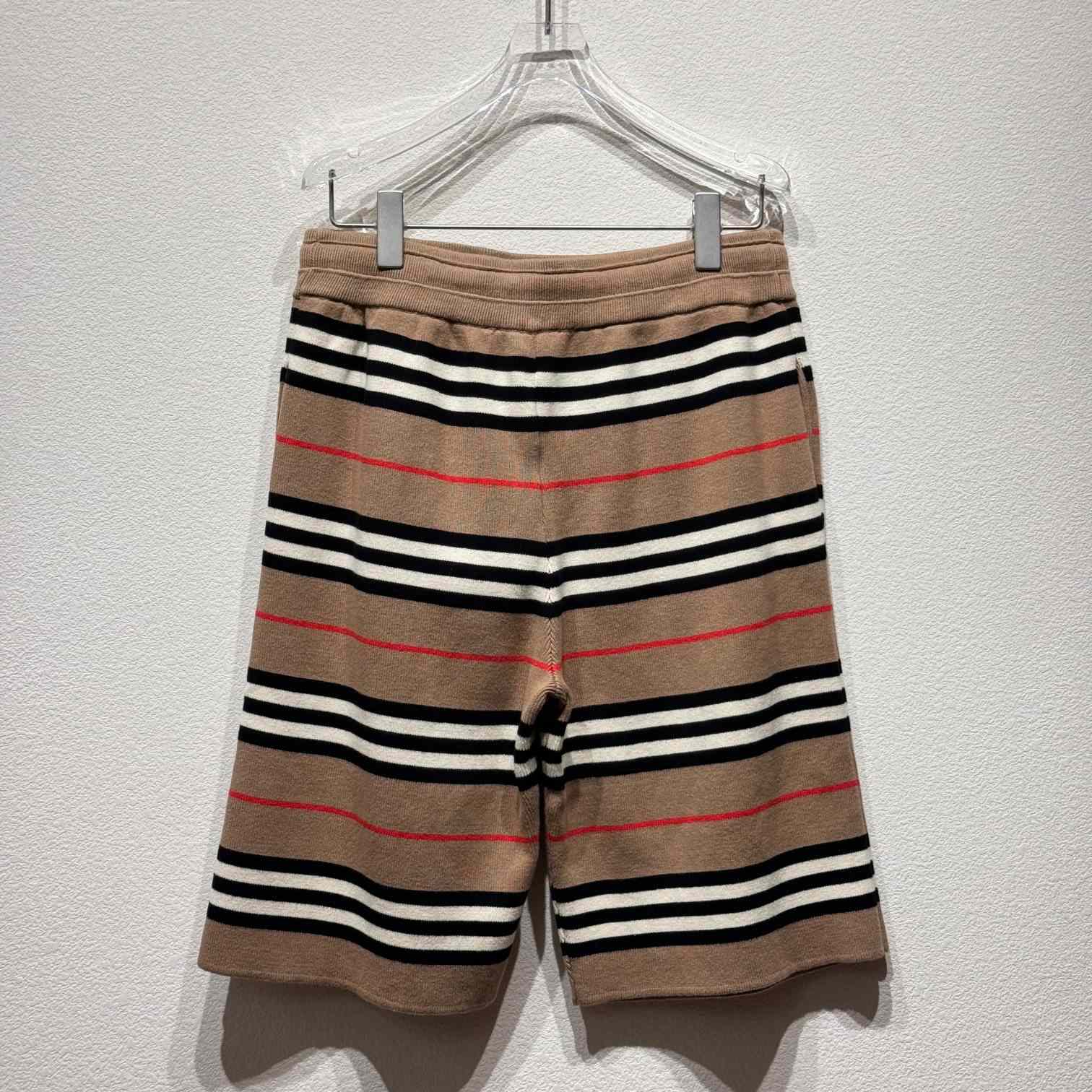 Burberry Stripe Wool Blend Jacquard Shorts - DesignerGu