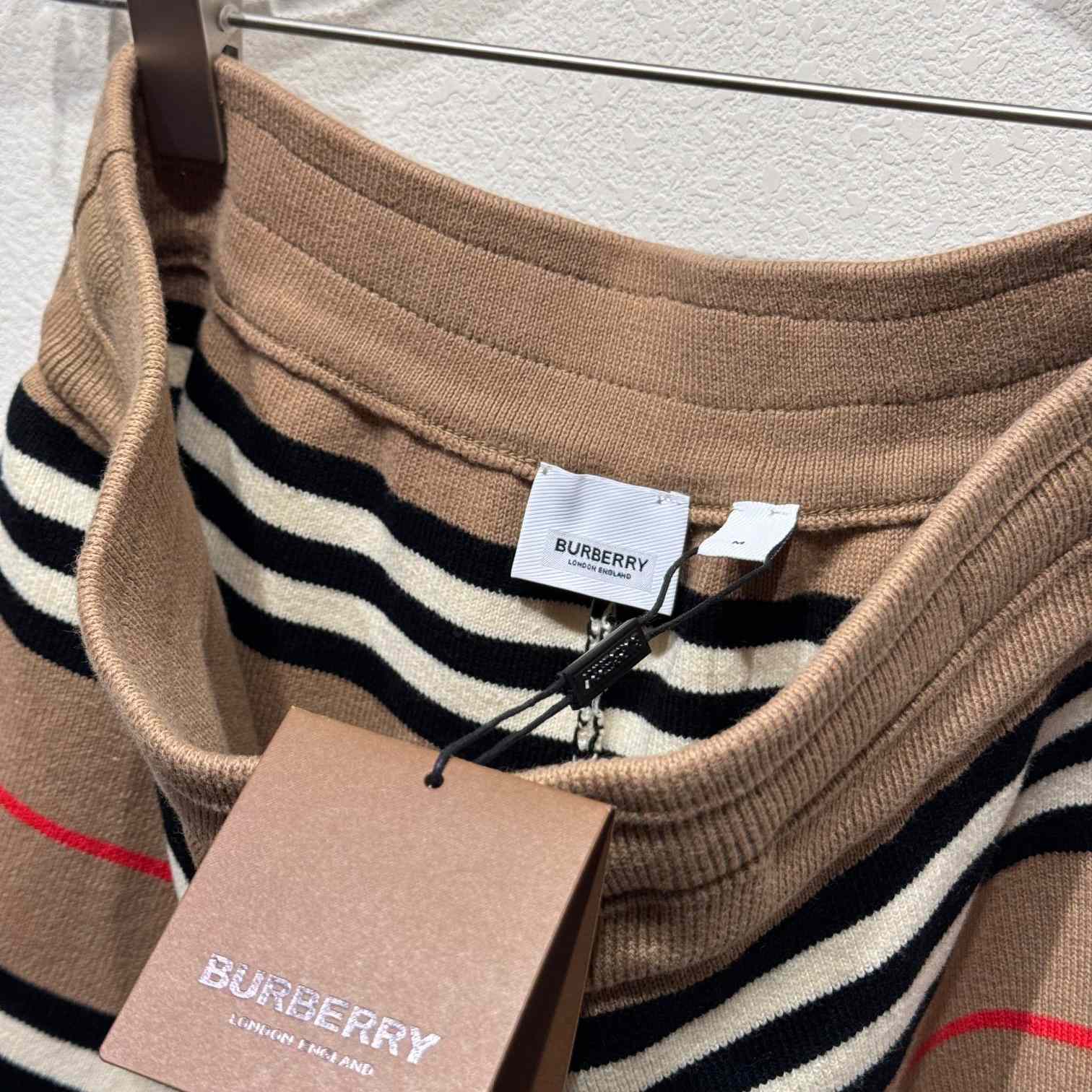 Burberry Stripe Wool Blend Jacquard Shorts - DesignerGu