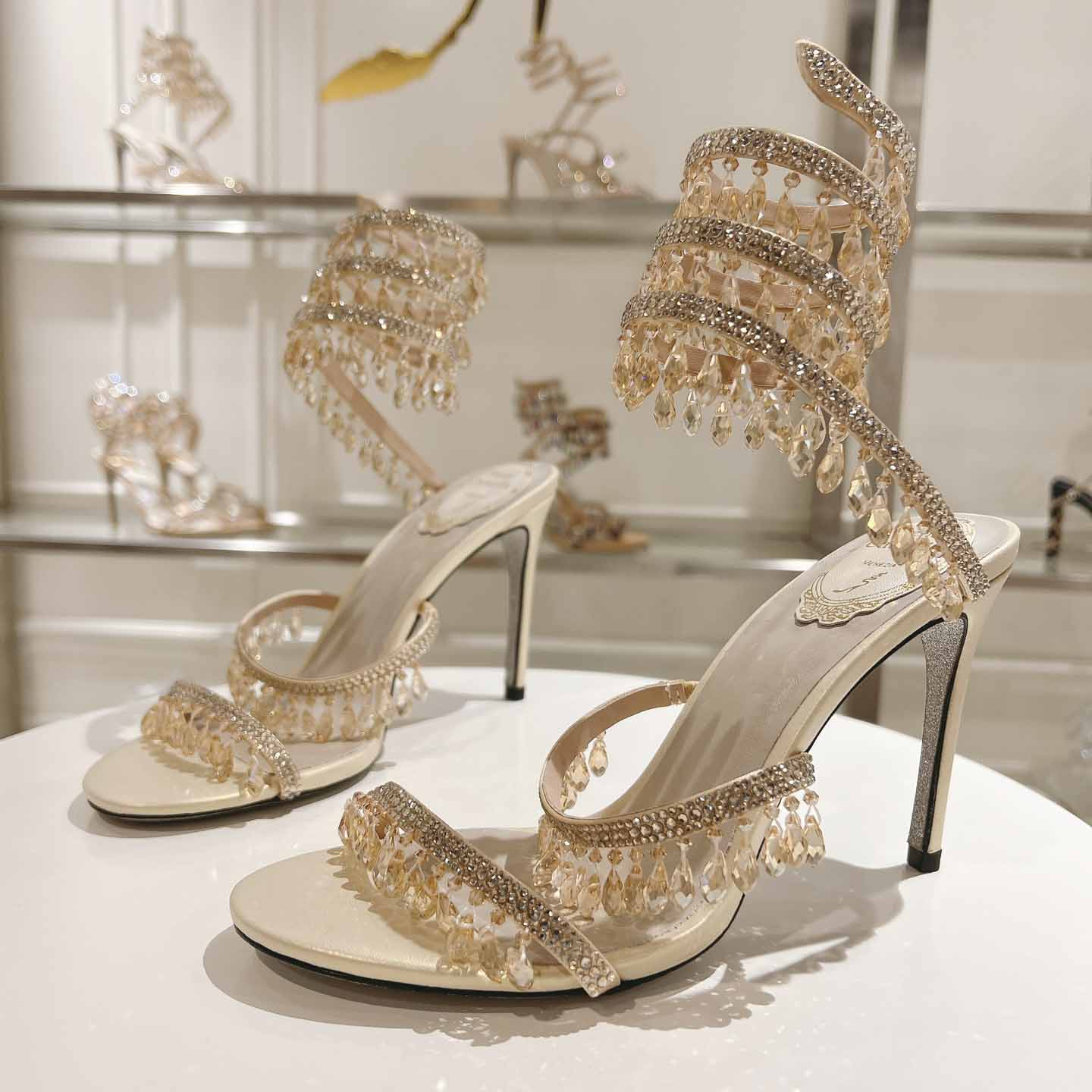 Rene Caovilla Natural Chandelier Sandals - DesignerGu