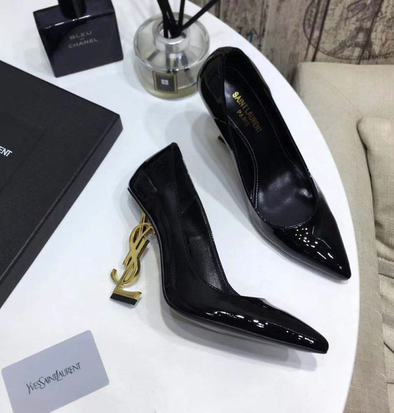 Saint Laurent Black Heels  xz715  (50% Off Sale) - DesignerGu