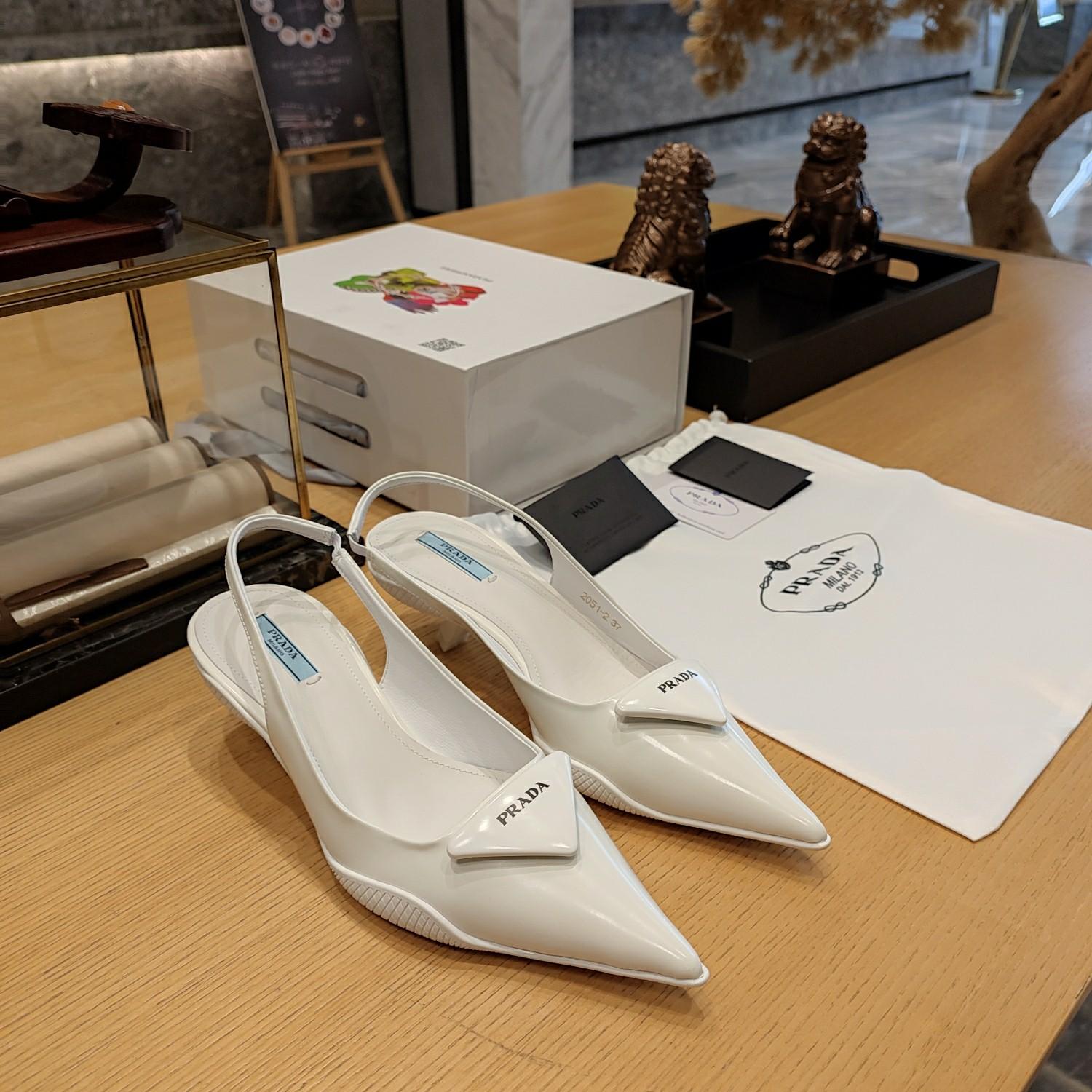 Prada Leather Slingback Pumps - DesignerGu