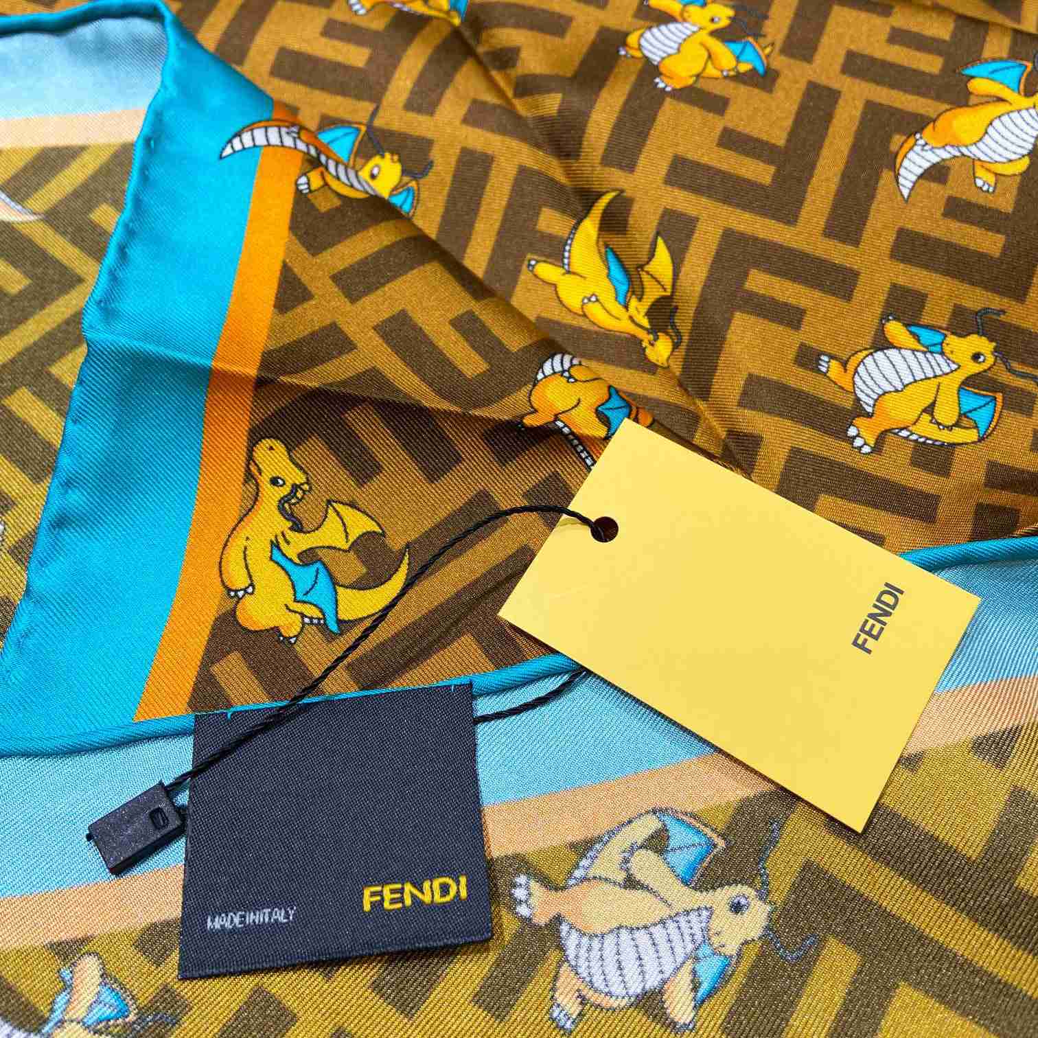 Fendi x FRGMT x Pokemon Silk Foulard   90*90cm - DesignerGu