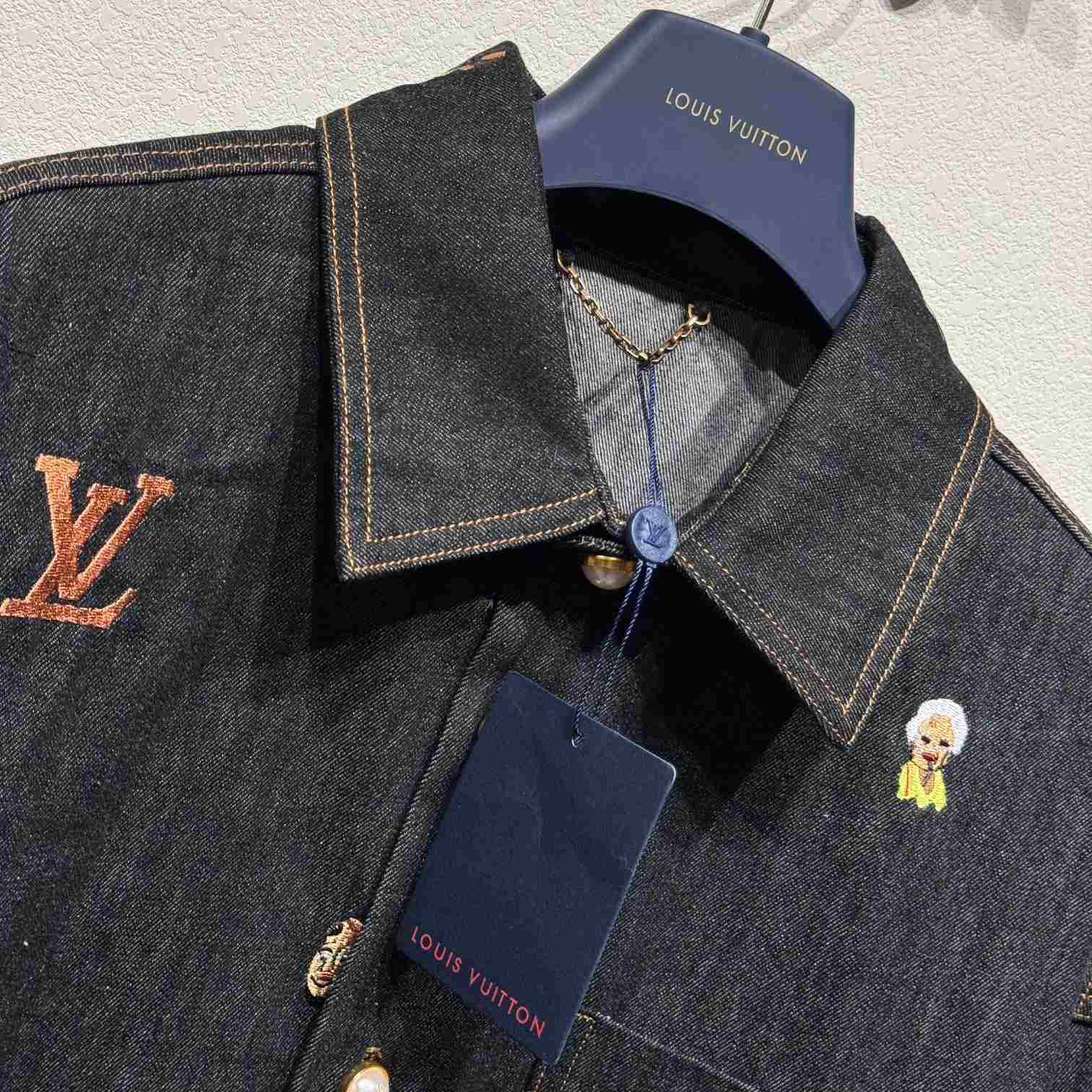 Louis Vuitton Embroidered Denim Overshirt    - DesignerGu