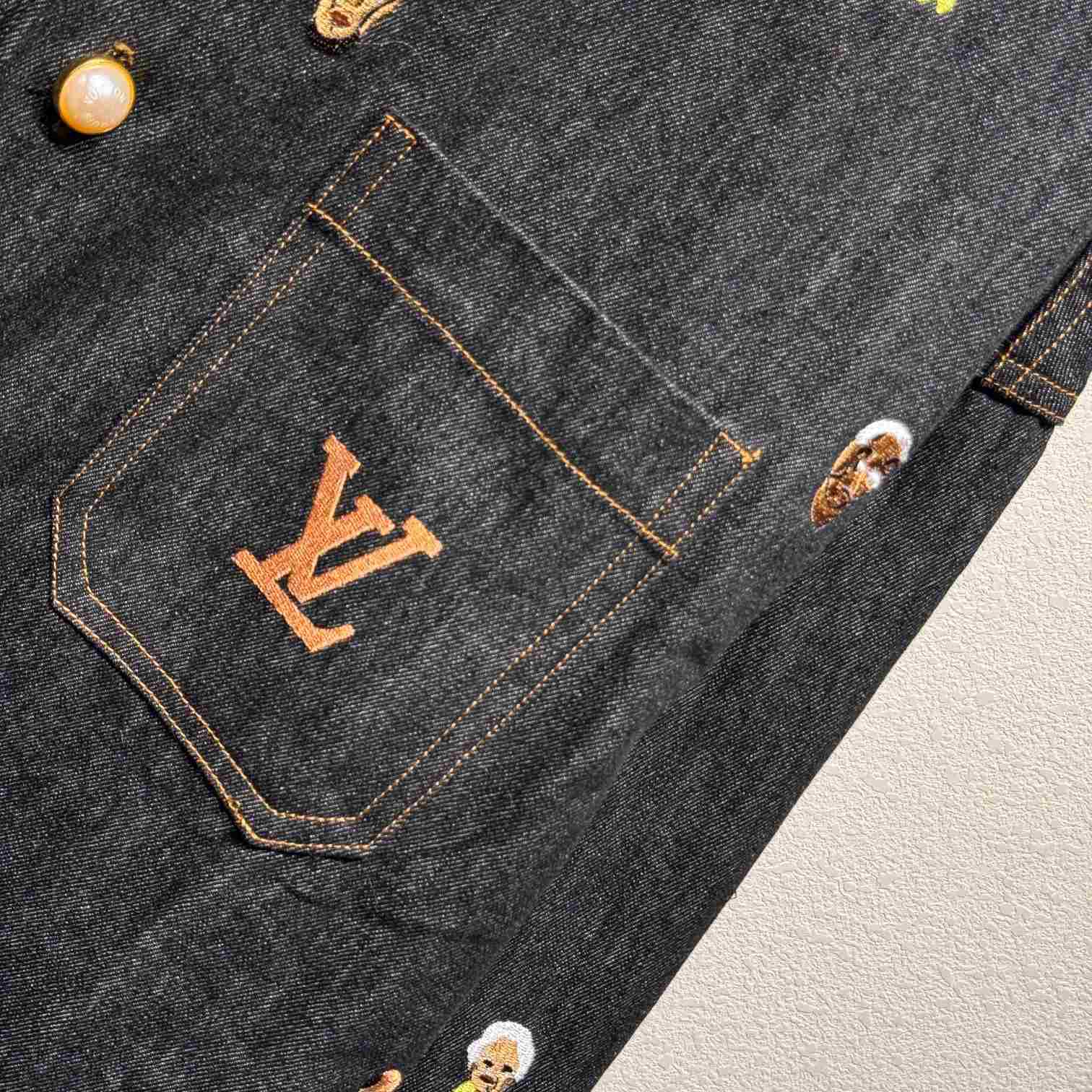 Louis Vuitton Embroidered Denim Overshirt    - DesignerGu