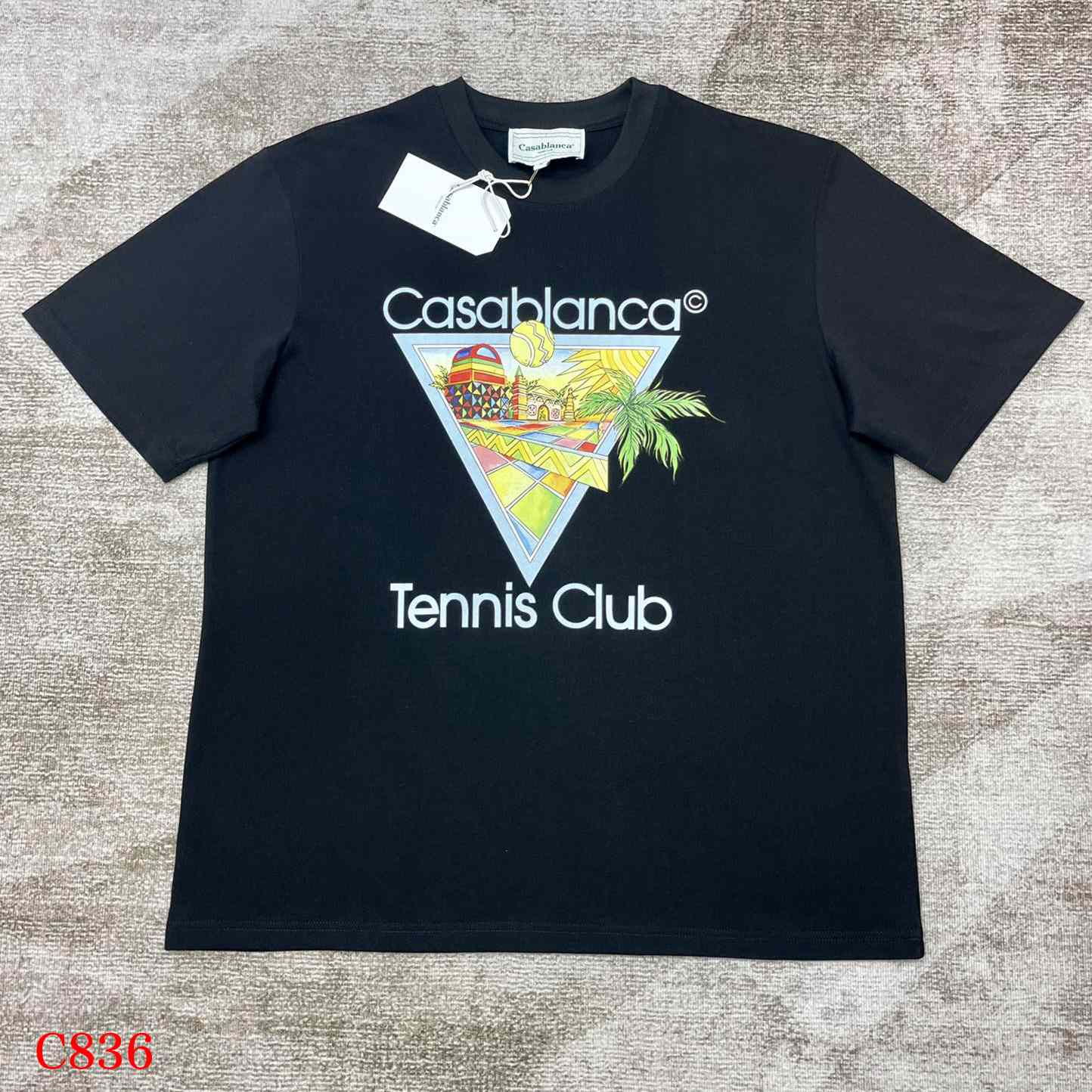 Casablanca Afro Cubism Tennis Club T-Shirt    C836 - DesignerGu