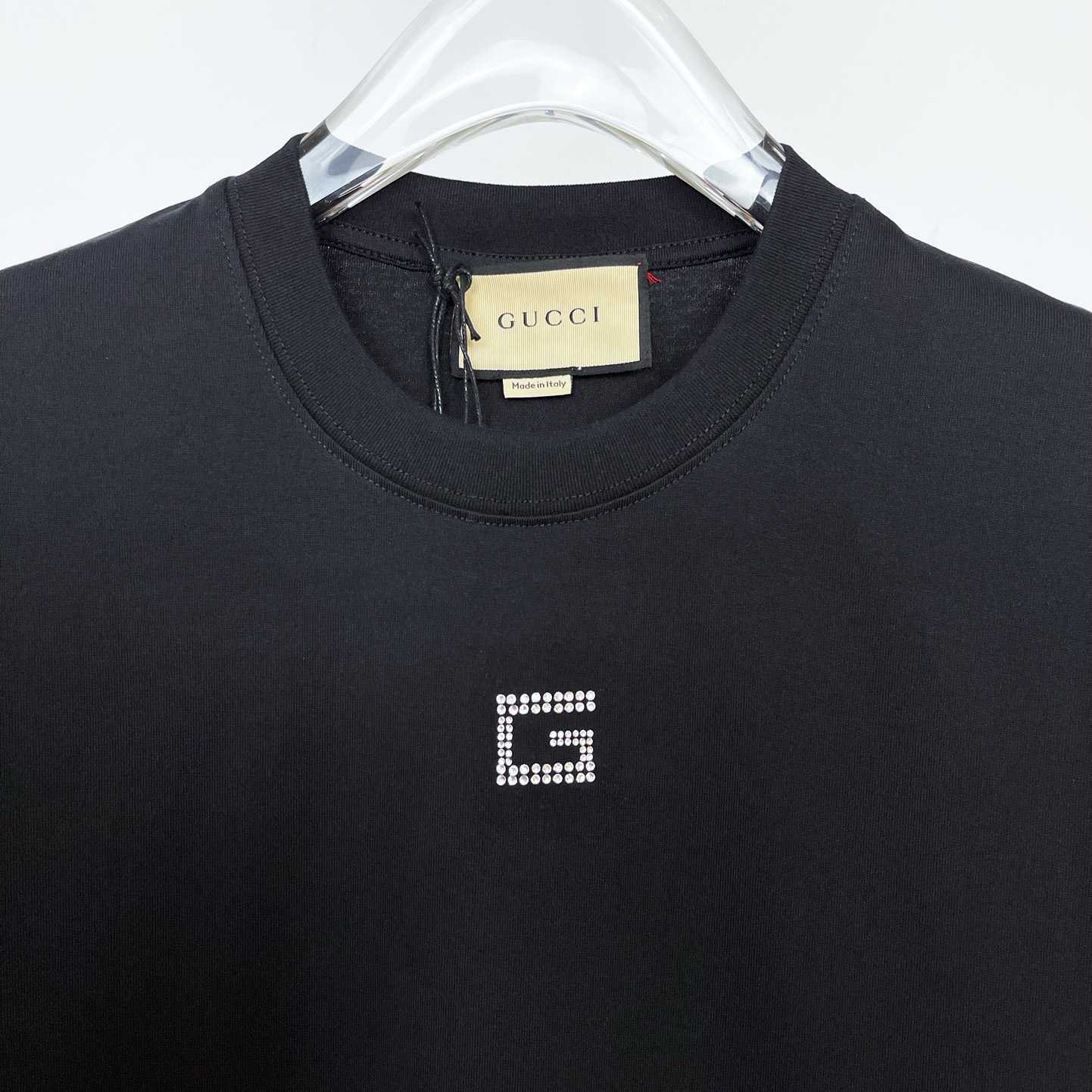 Gucci Cotton Jersey T-shirt With Crystal G - DesignerGu