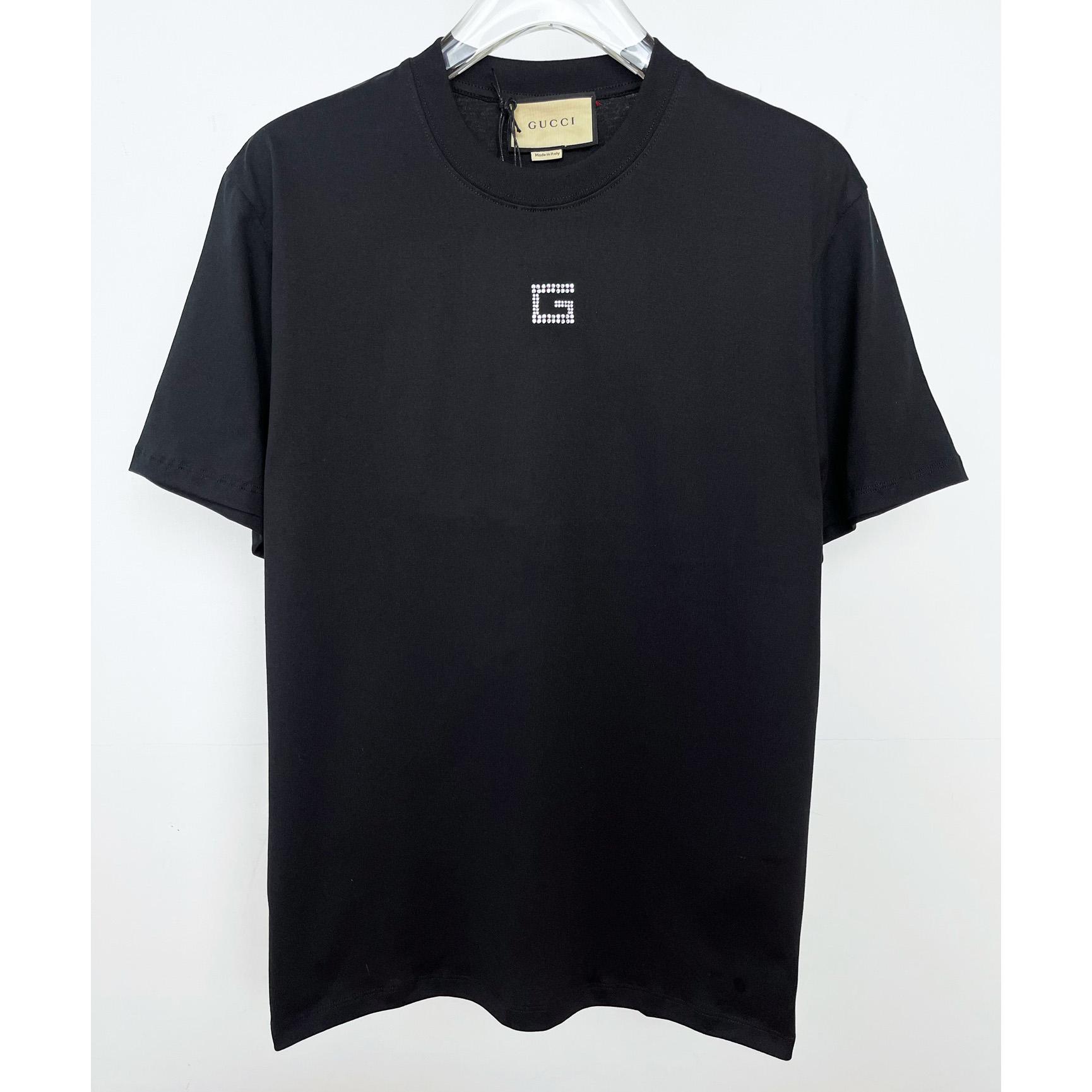 Gucci Cotton Jersey T-shirt With Crystal G - DesignerGu