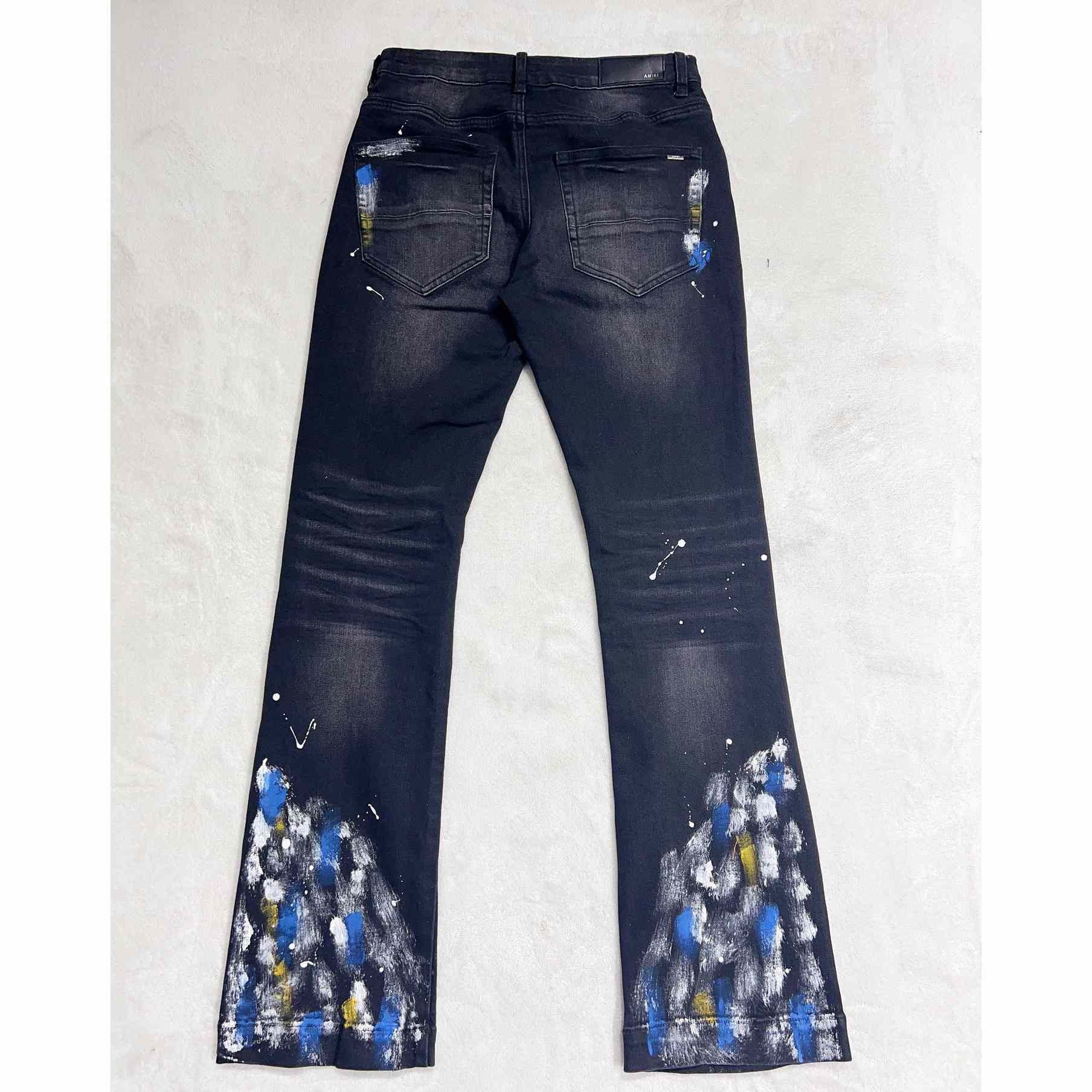 Amiri Paint Splatter Flared Jeans     AM3029-1 - DesignerGu