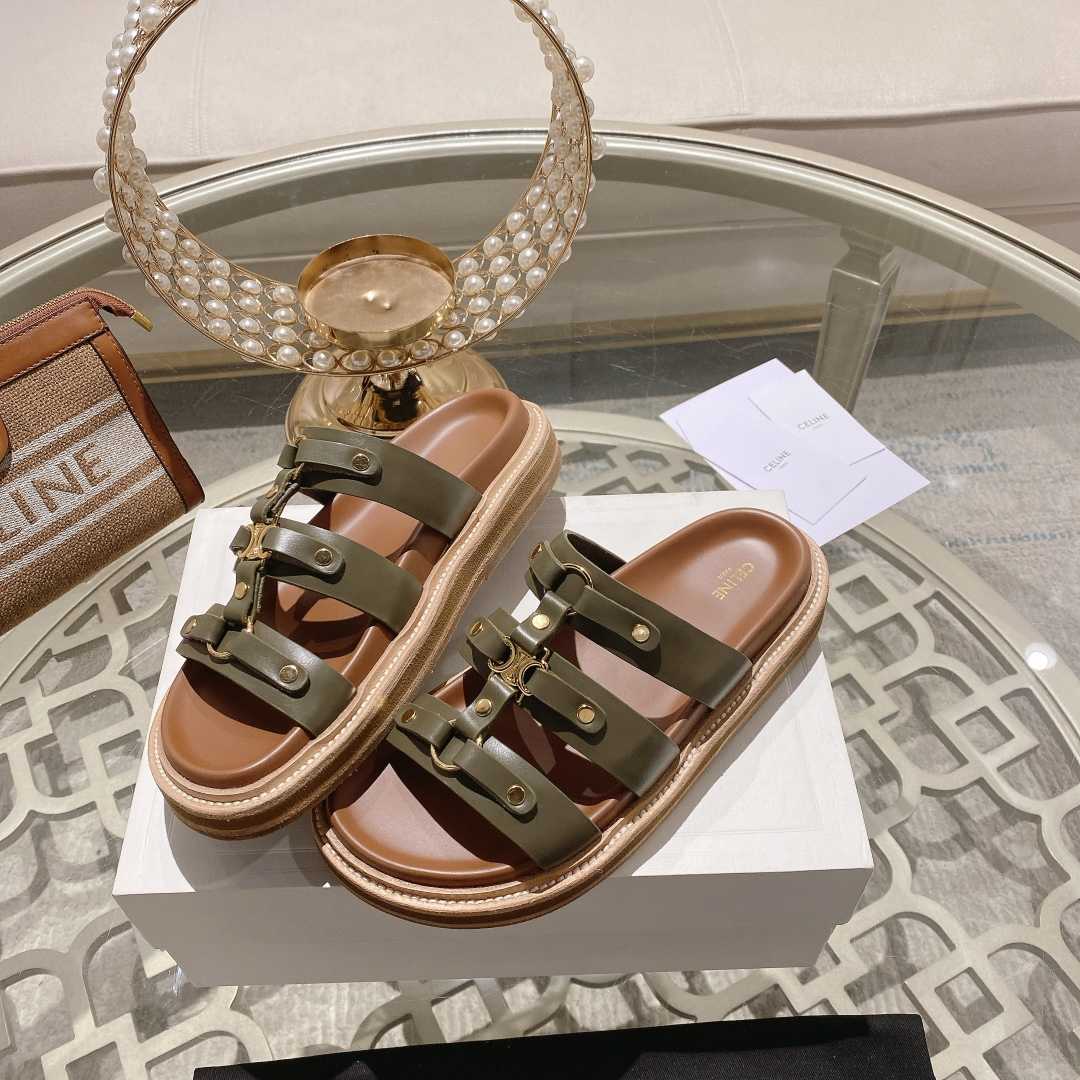 Celine Slides Tippi In Calfskin - Vegetal Tanning  - DesignerGu