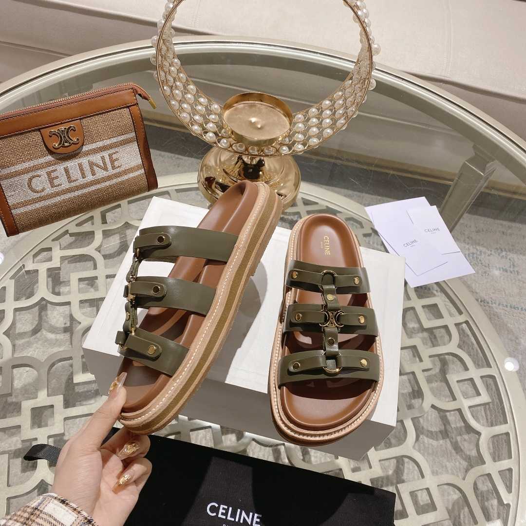 Celine Slides Tippi In Calfskin - Vegetal Tanning  - DesignerGu