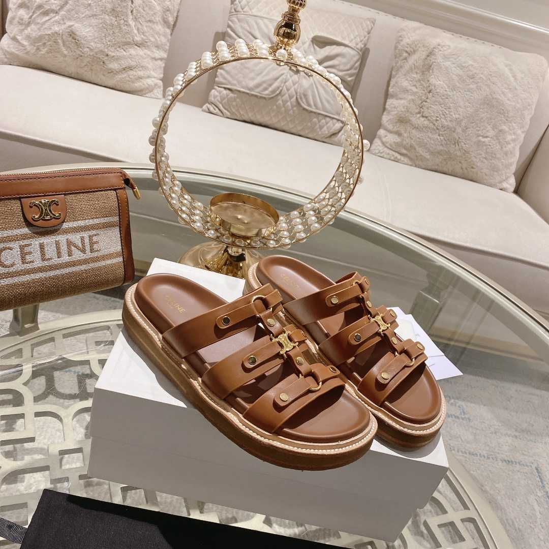 Celine Slides Tippi In Calfskin - DesignerGu