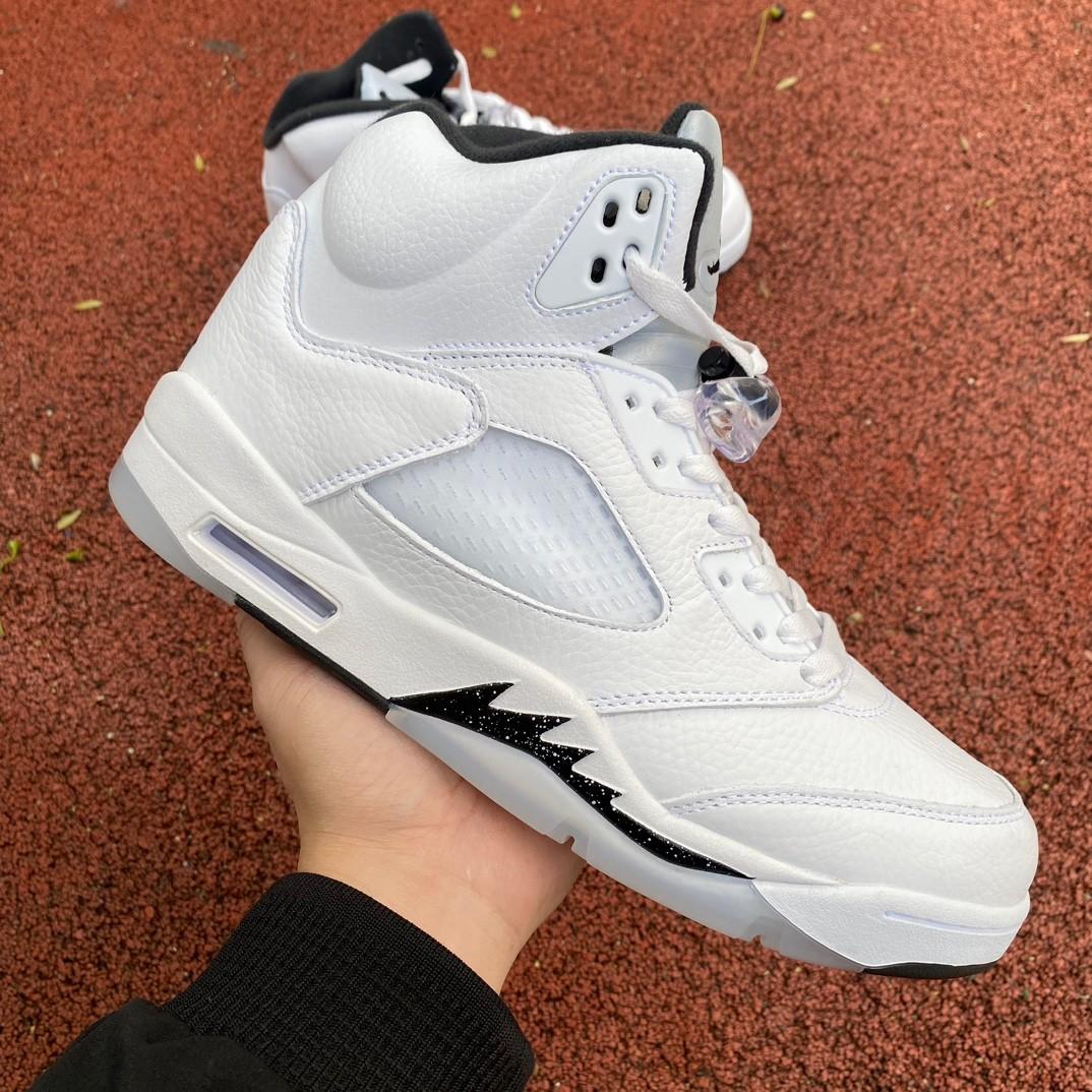 Air Jordan 5 White/Black-Sail-Metallic Silver Sneakers    DD0587-110 - DesignerGu