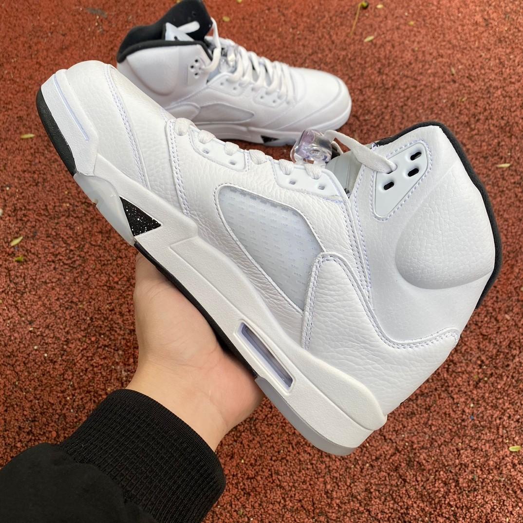 Air Jordan 5 White/Black-Sail-Metallic Silver Sneakers    DD0587-110 - DesignerGu