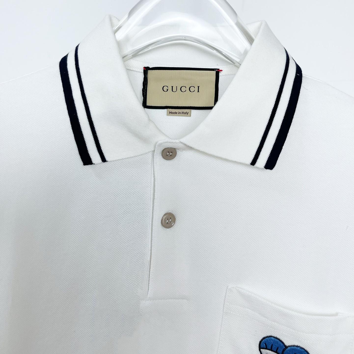 Gucci Cotton Piquet Polo T-shirt With Embroidery - DesignerGu