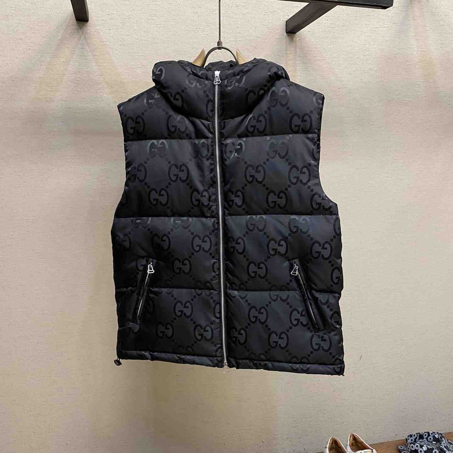 Gucci Jumbo GG Canvas Down Vest  - DesignerGu