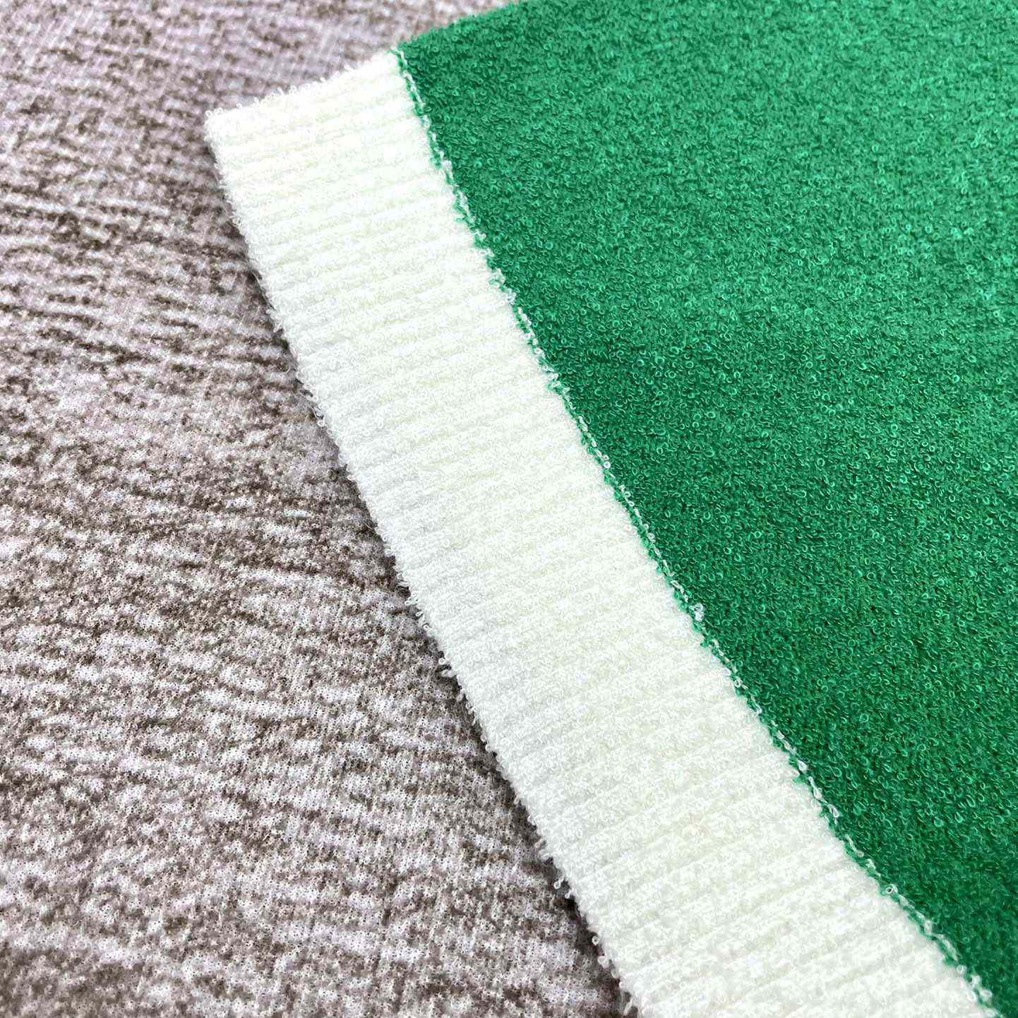 Casablanca Colour Blocking Boucle Polo - White / Green - DesignerGu