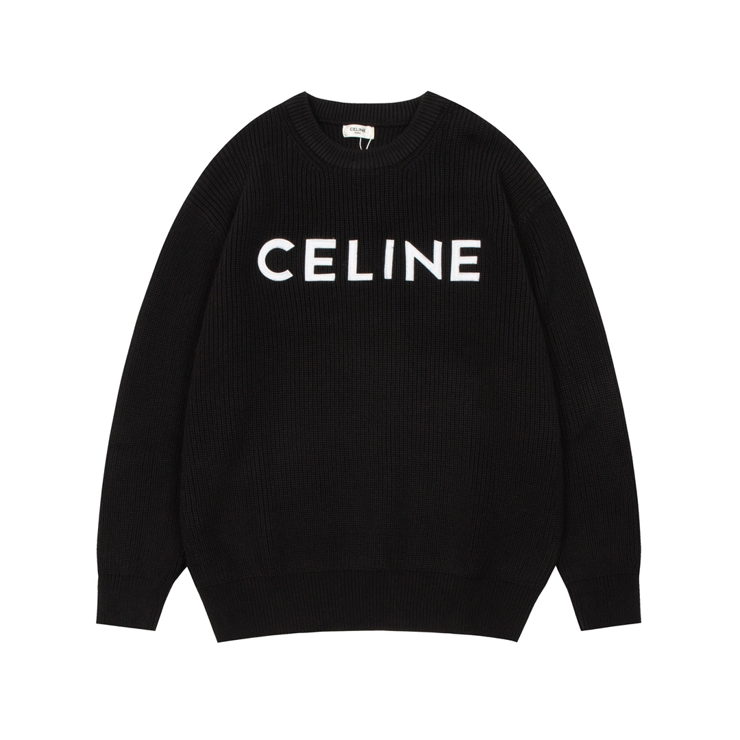 Celine Oversized Sweater In Ribbed Wool - DesignerGu