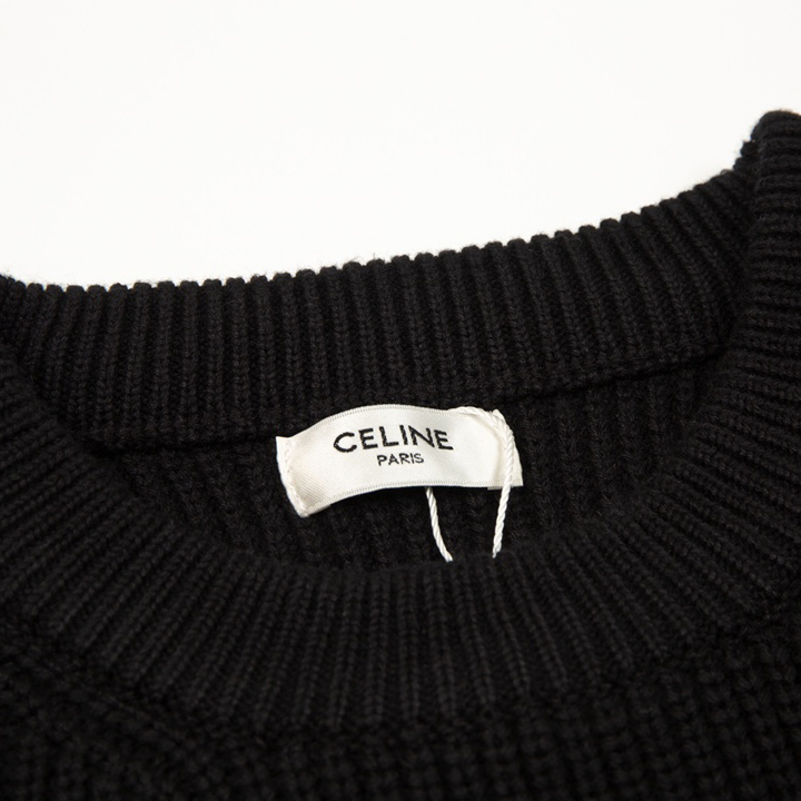 Celine Oversized Sweater In Ribbed Wool - DesignerGu