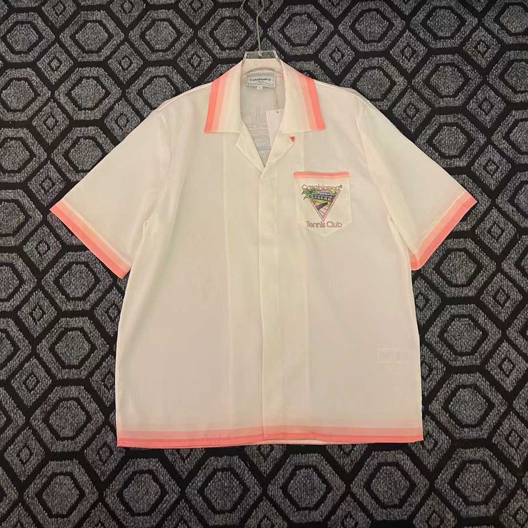 Casablanca Tennis Club Short Sleeve Silk Shirt - DesignerGu