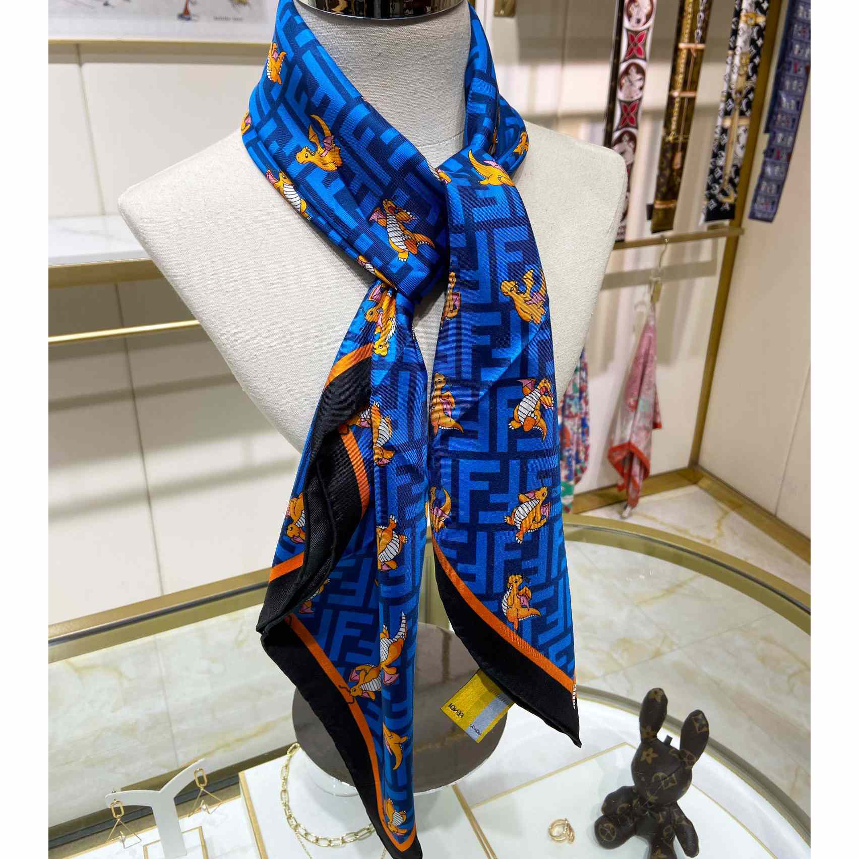 Fendi x FRGMT x Pokemon Silk Foulard   90*90cm - DesignerGu