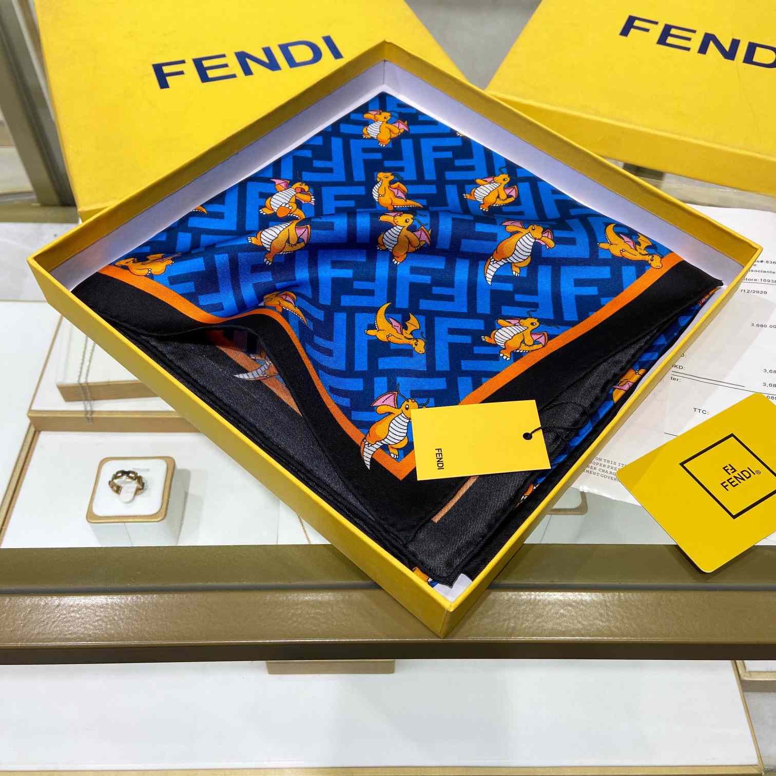 Fendi x FRGMT x Pokemon Silk Foulard   90*90cm - DesignerGu