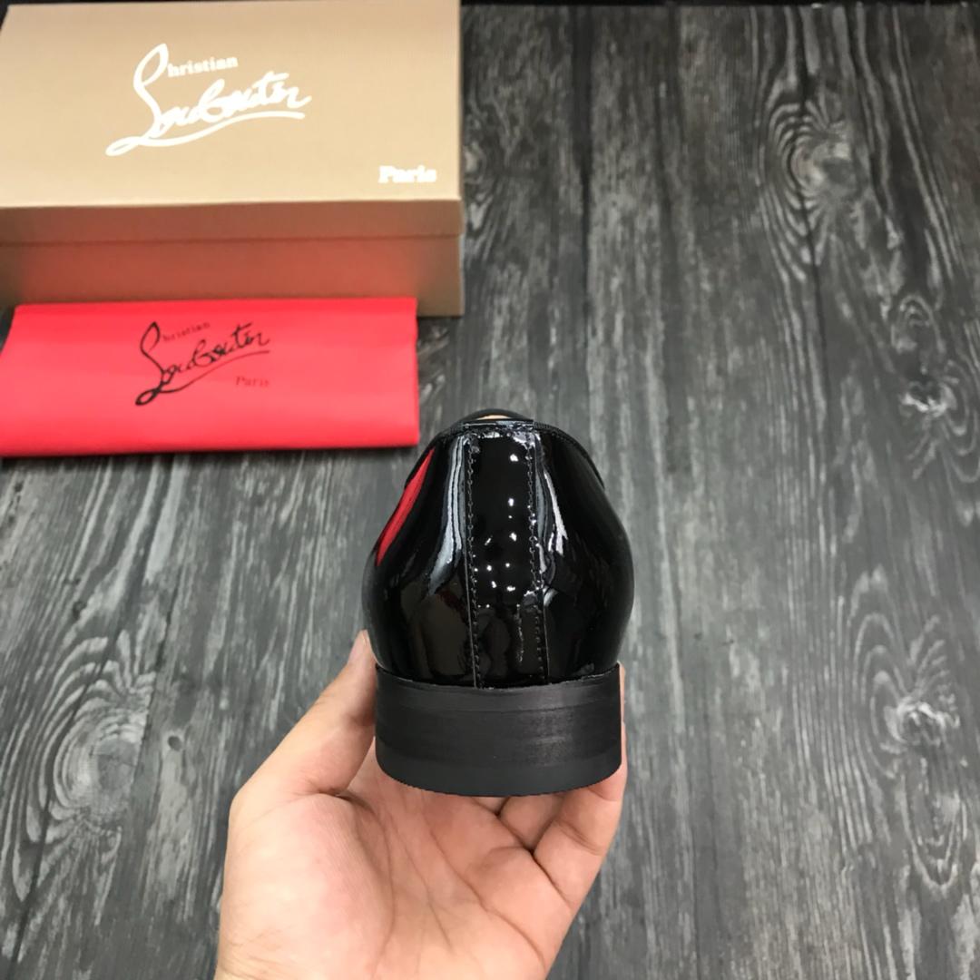 Christian Louboutin Black Leather Loafers - DesignerGu