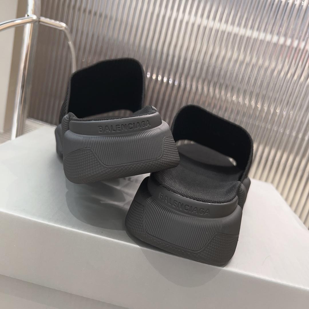 Balenciaga Speed 2.0 Slide Sandal In Black Recycled Knit - DesignerGu