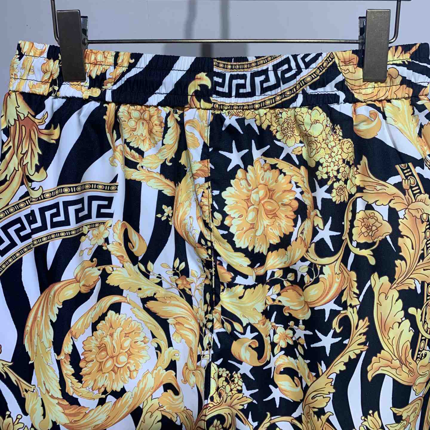 Versace Barocco Print Silk Shorts - DesignerGu