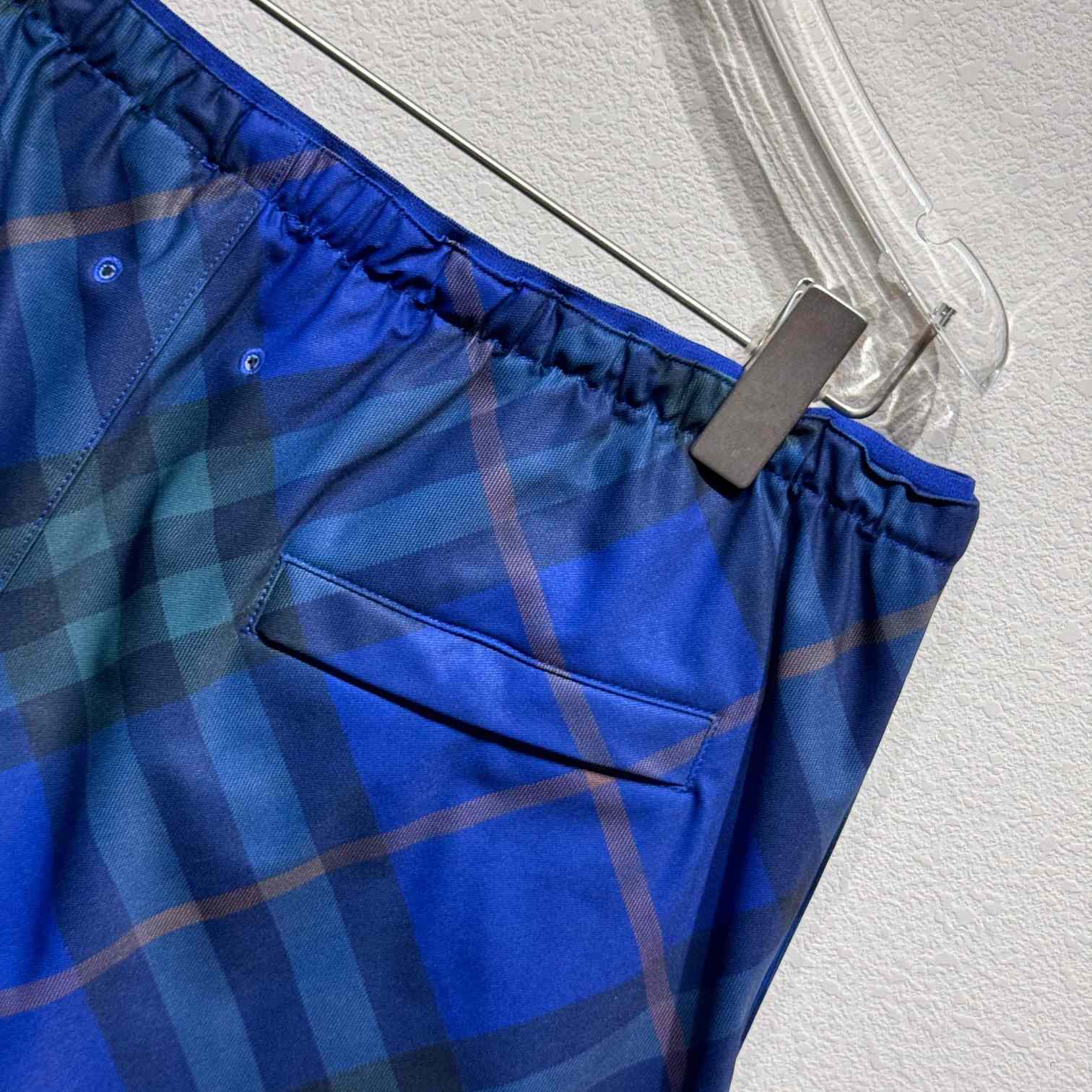 Burberry Blue Check Swim Shorts - DesignerGu