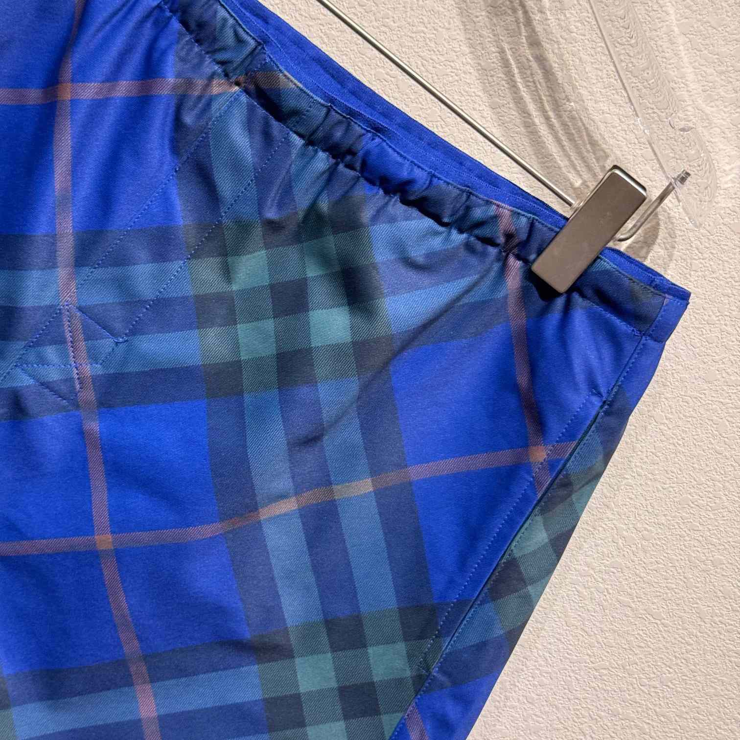 Burberry Blue Check Swim Shorts - DesignerGu