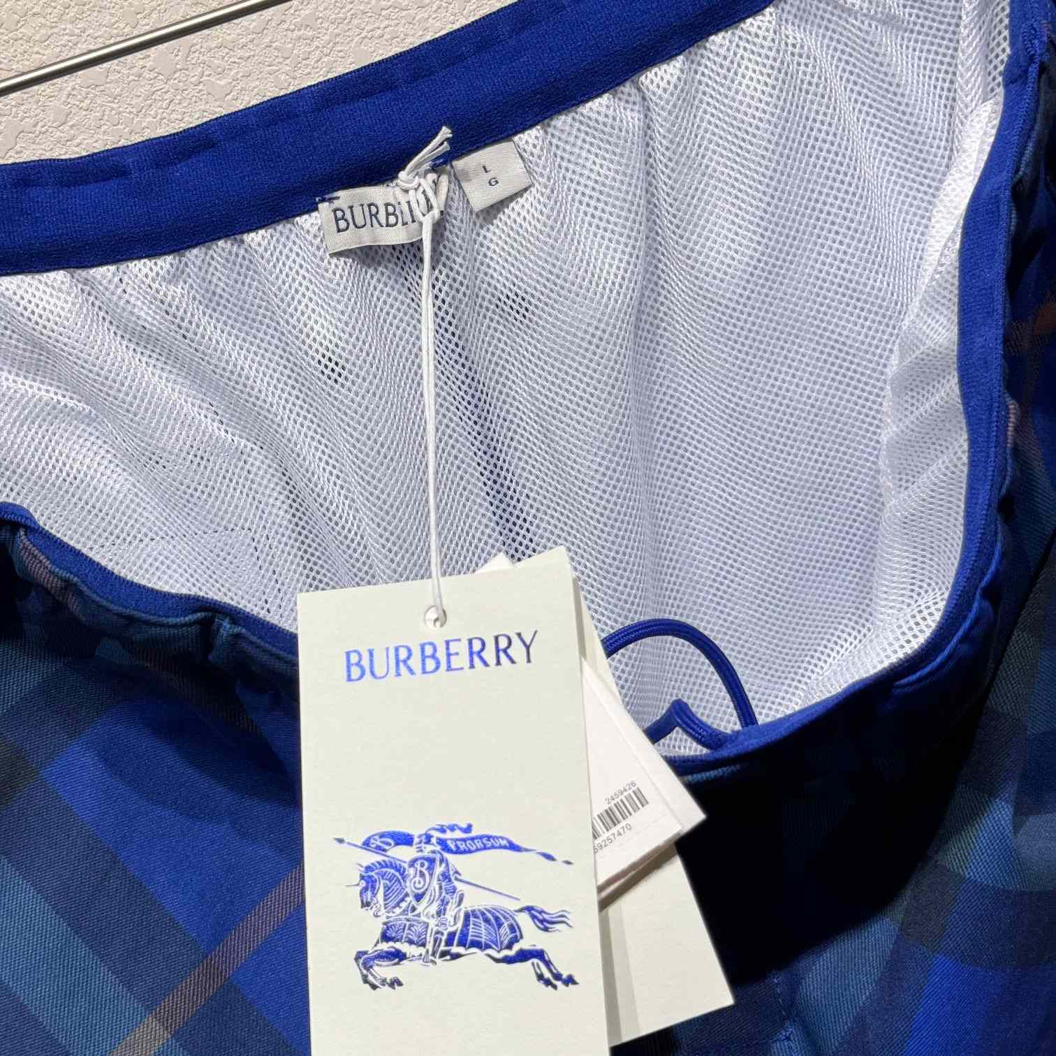 Burberry Blue Check Swim Shorts - DesignerGu