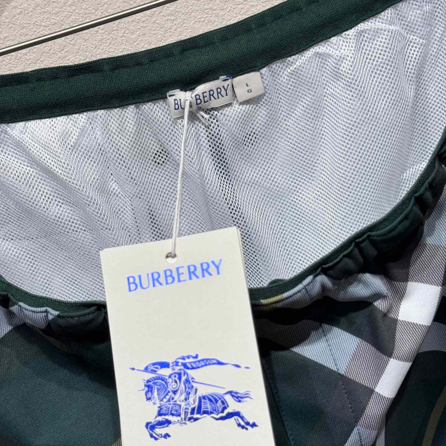 Burberry Green Check Swim Shorts - DesignerGu