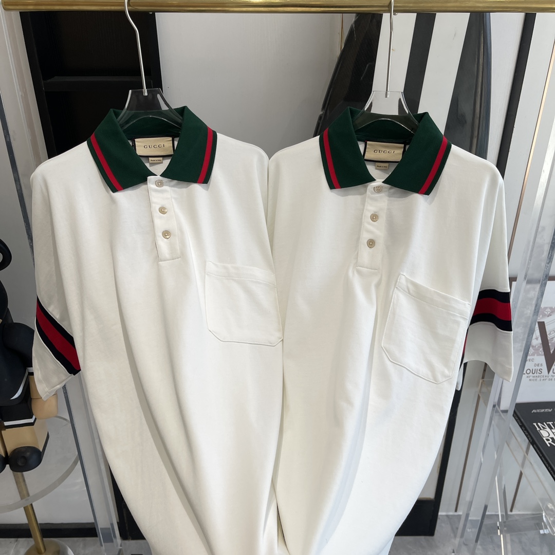 Gucci Cotton Jersey Polo With Web - DesignerGu