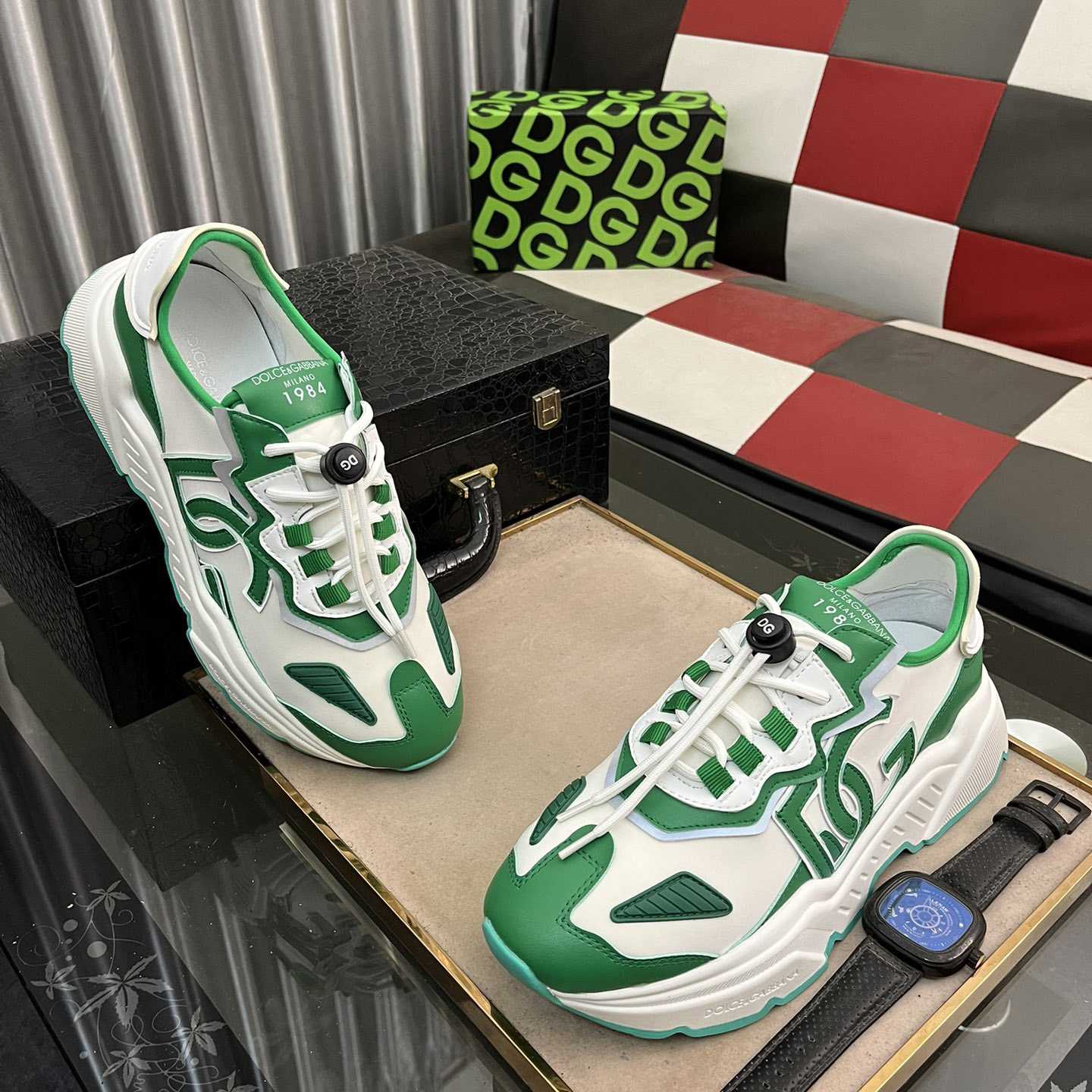 Dolce & Gabbana Mixed-materials Daymaster Sneakers - DesignerGu