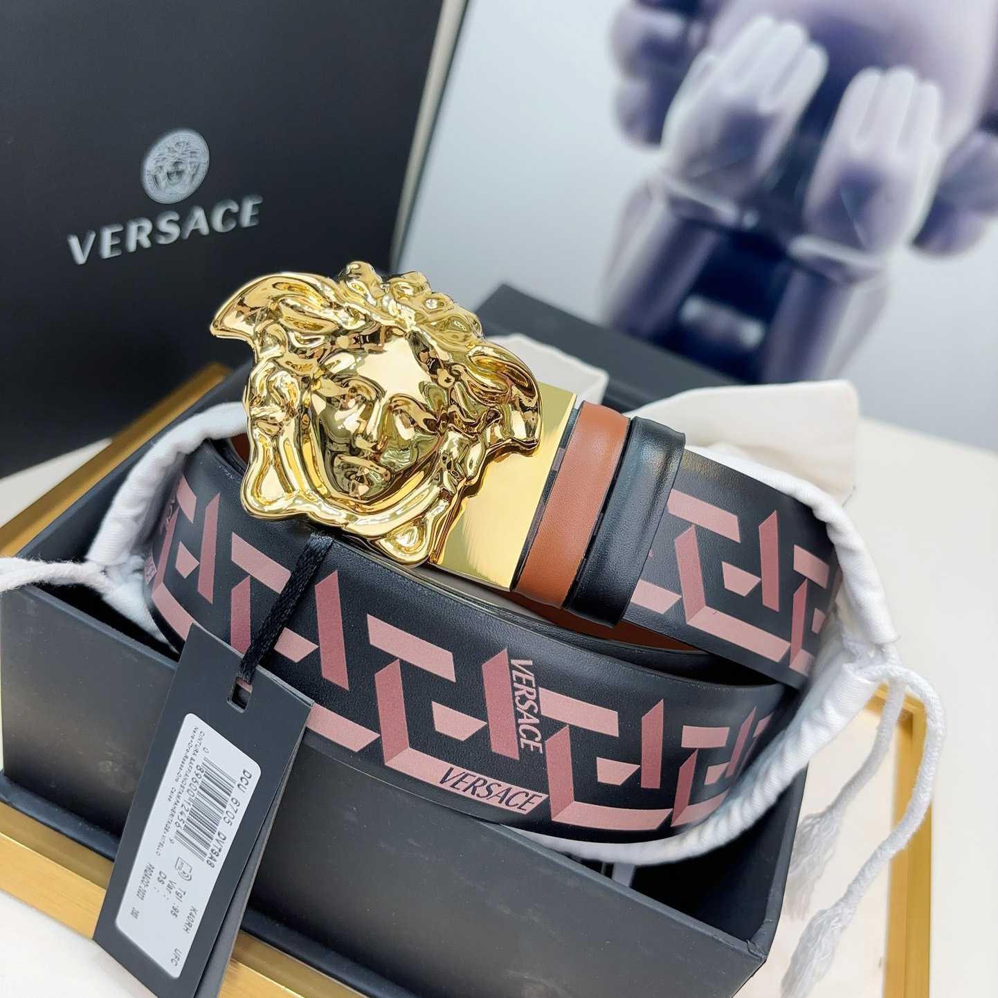 Versace Reversible Leather Belt    40mm - DesignerGu