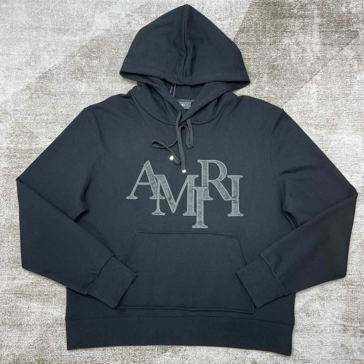 Amiri Logo Patch Drawstring Hoodie - DesignerGu