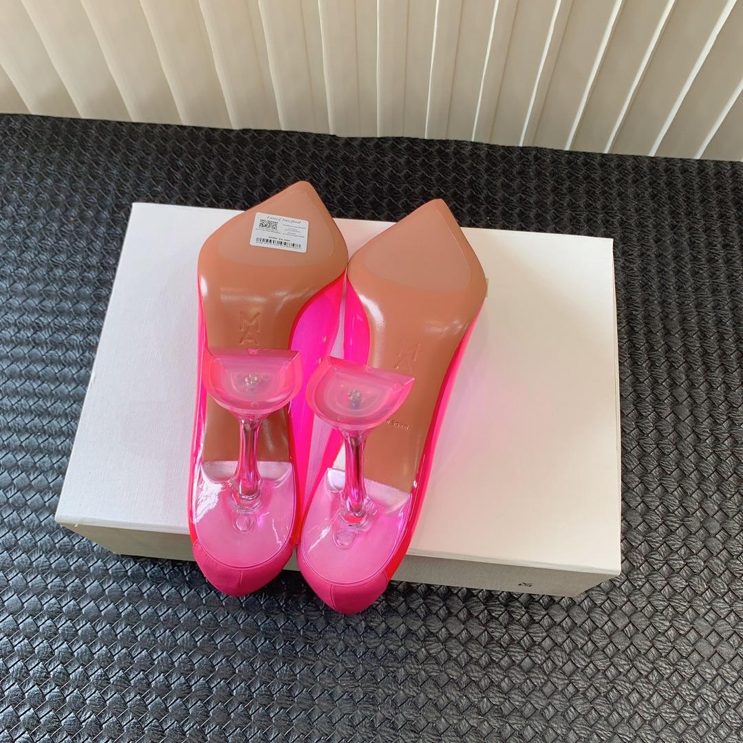 Amina Muaddi Begum Glass Pink Slingbacks - DesignerGu