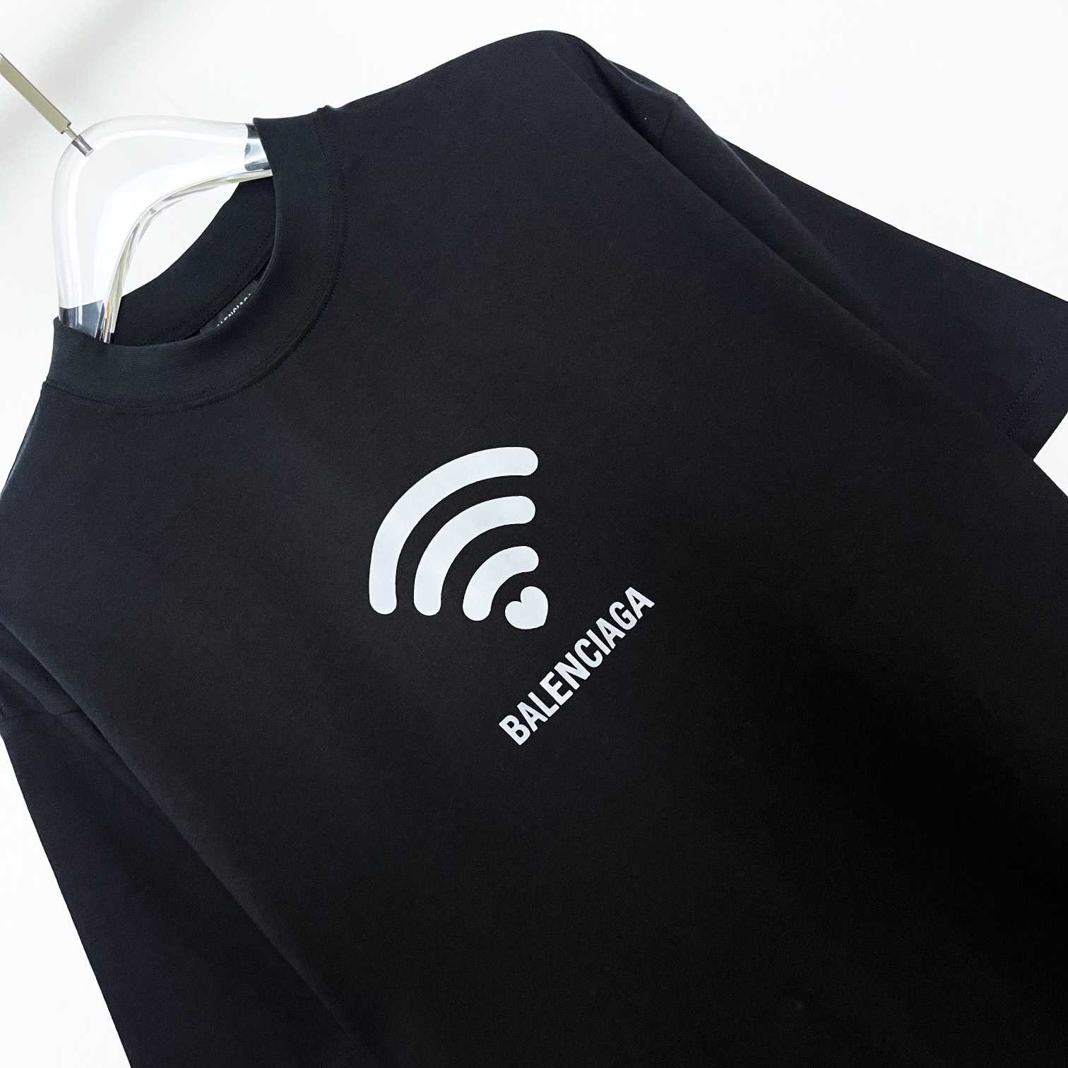 Balenciaga Wifi T-Shirt Oversized In Black - DesignerGu