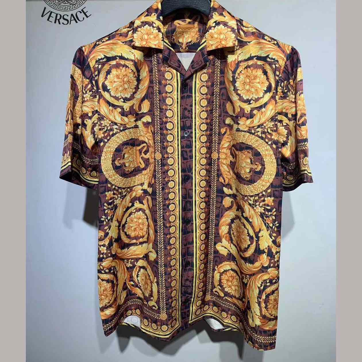 Versace Barocco Print Silk Shirt - DesignerGu