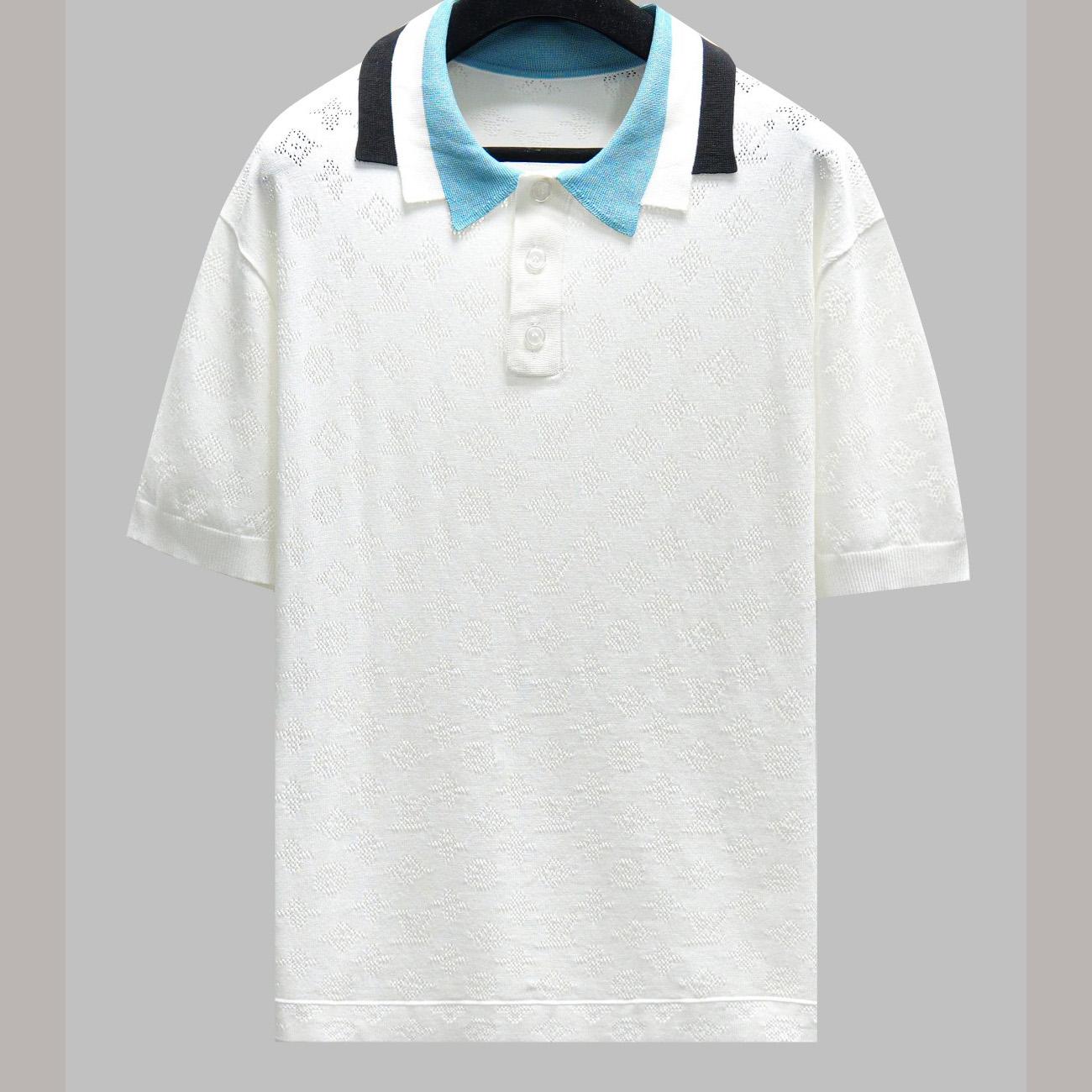 Louis Vuitton Monogram Pointelle Short-Sleeved Cotton Polo  1AFPYH - DesignerGu