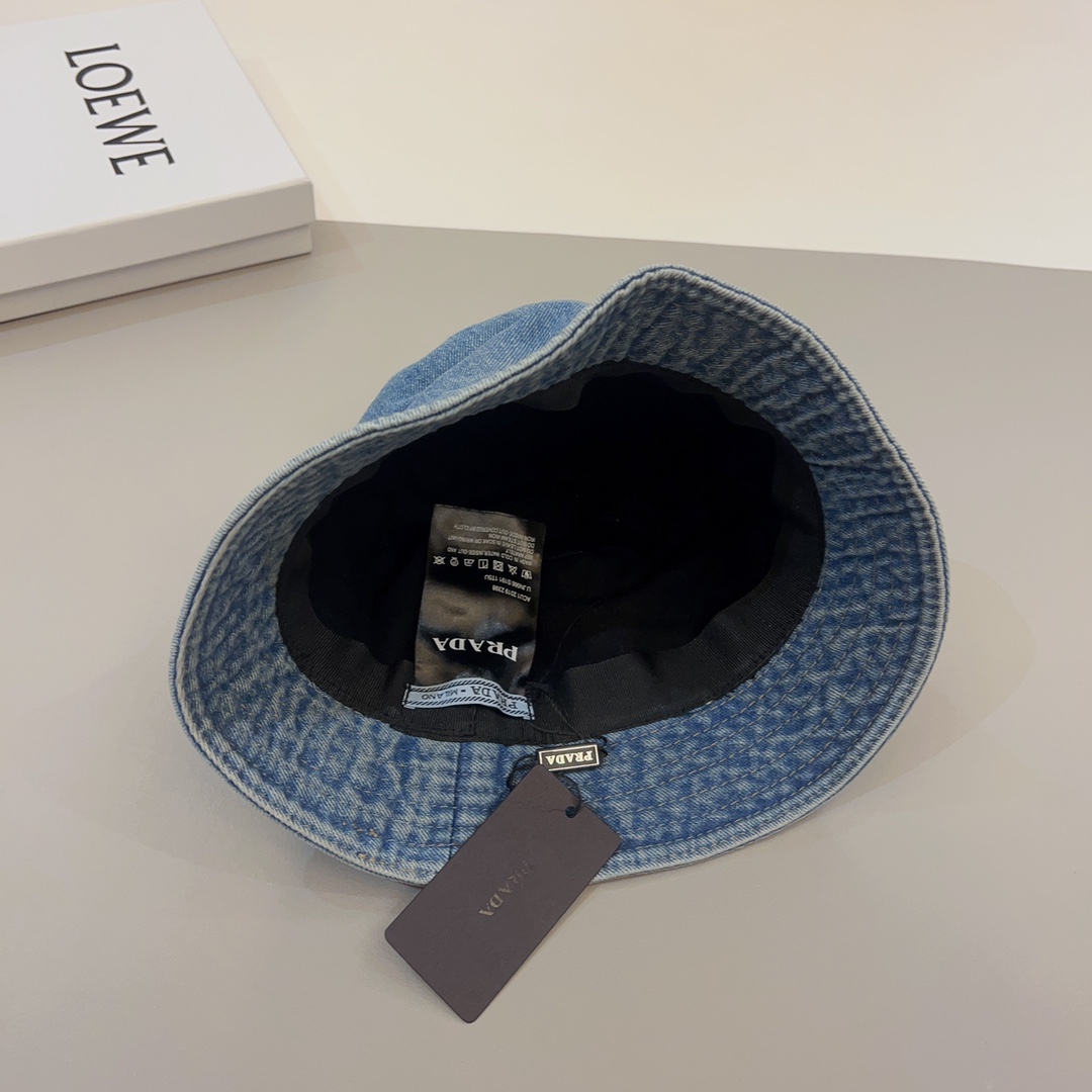 Prada Denim Bucket Hat - DesignerGu