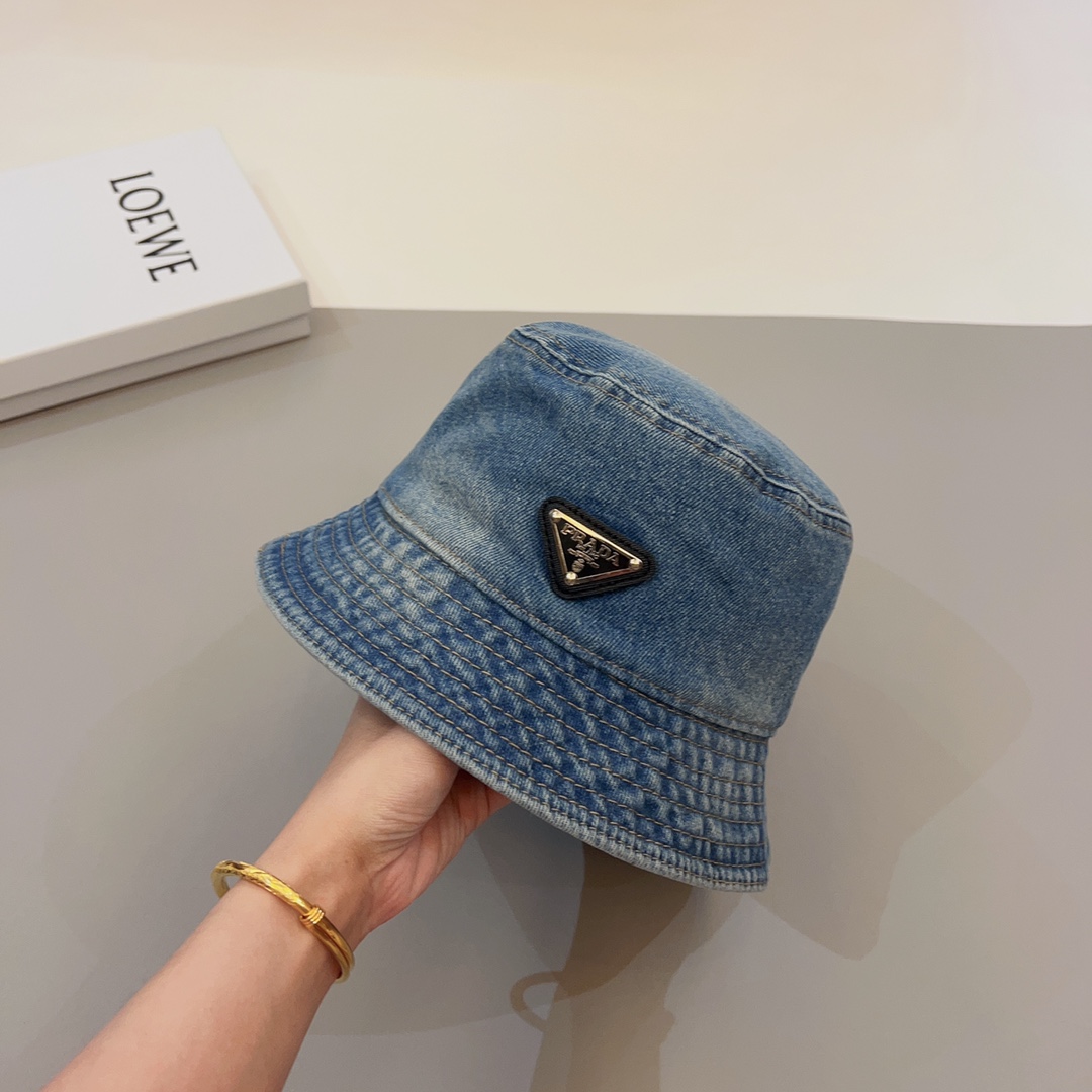 Prada Denim Bucket Hat - DesignerGu