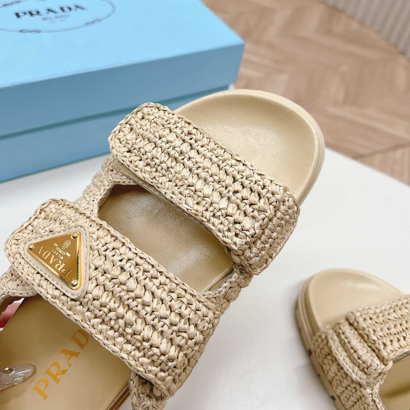 Prada Woven Fabric Sandals - DesignerGu